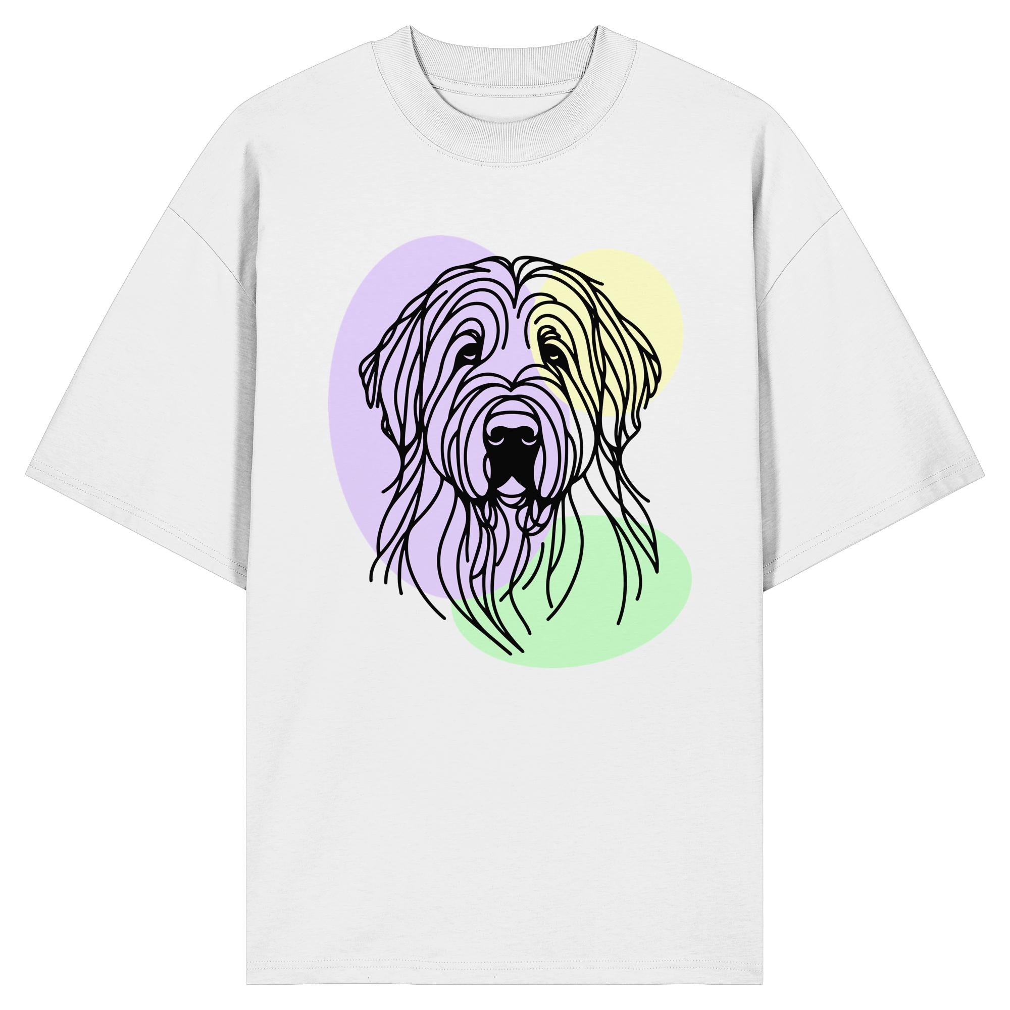 Line Art - Süßer Briard - Organic Oversize Shirt