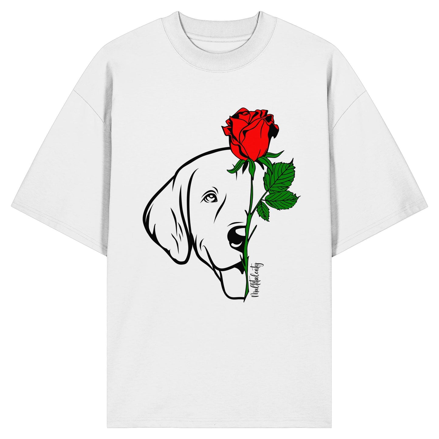 Tattoo Rose - Golden Retriever - Organic Oversize Shirt