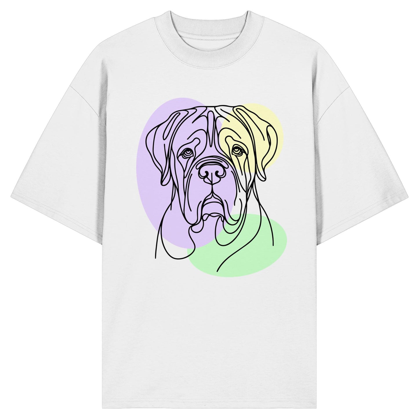 Line Art - Süße Bordeauxdogge - Organic Oversize Shirt