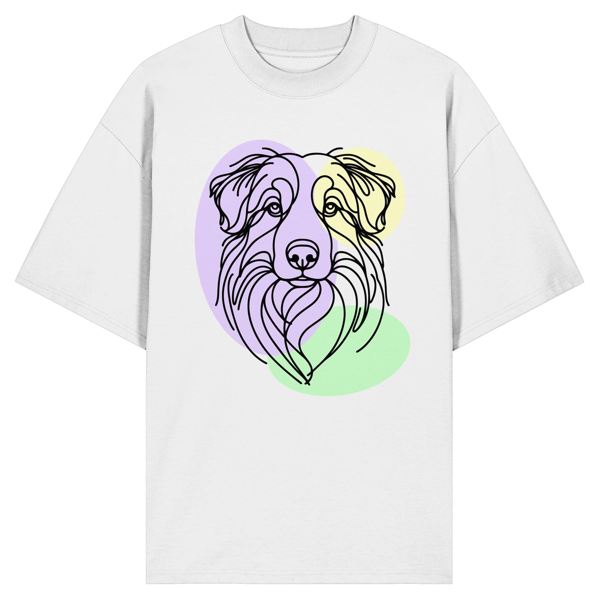 Line Art - Süßer Australian Shepherd - Organic Oversize Shirt