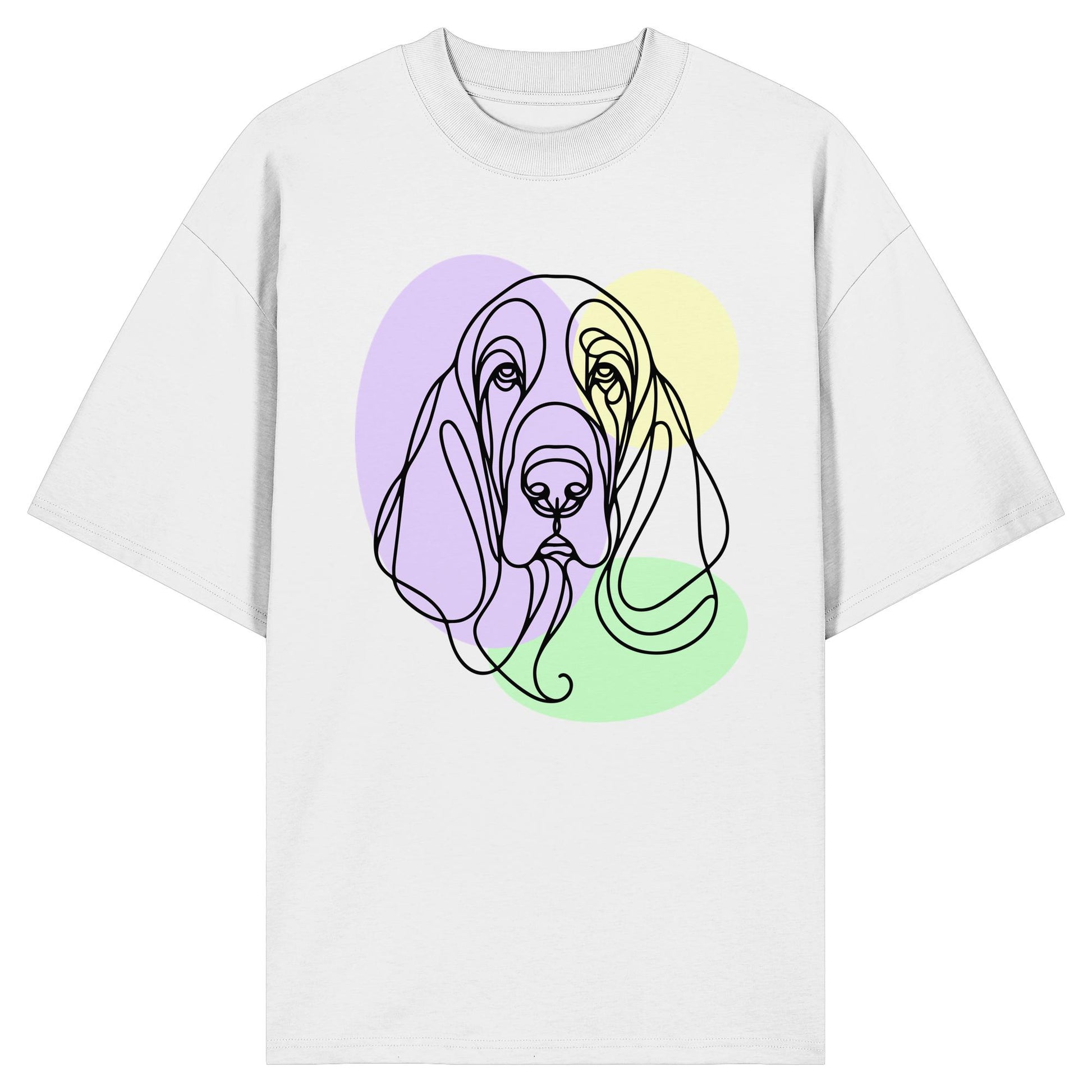 Line Art - Süßer Basset Hound - Organic Oversize Shirt