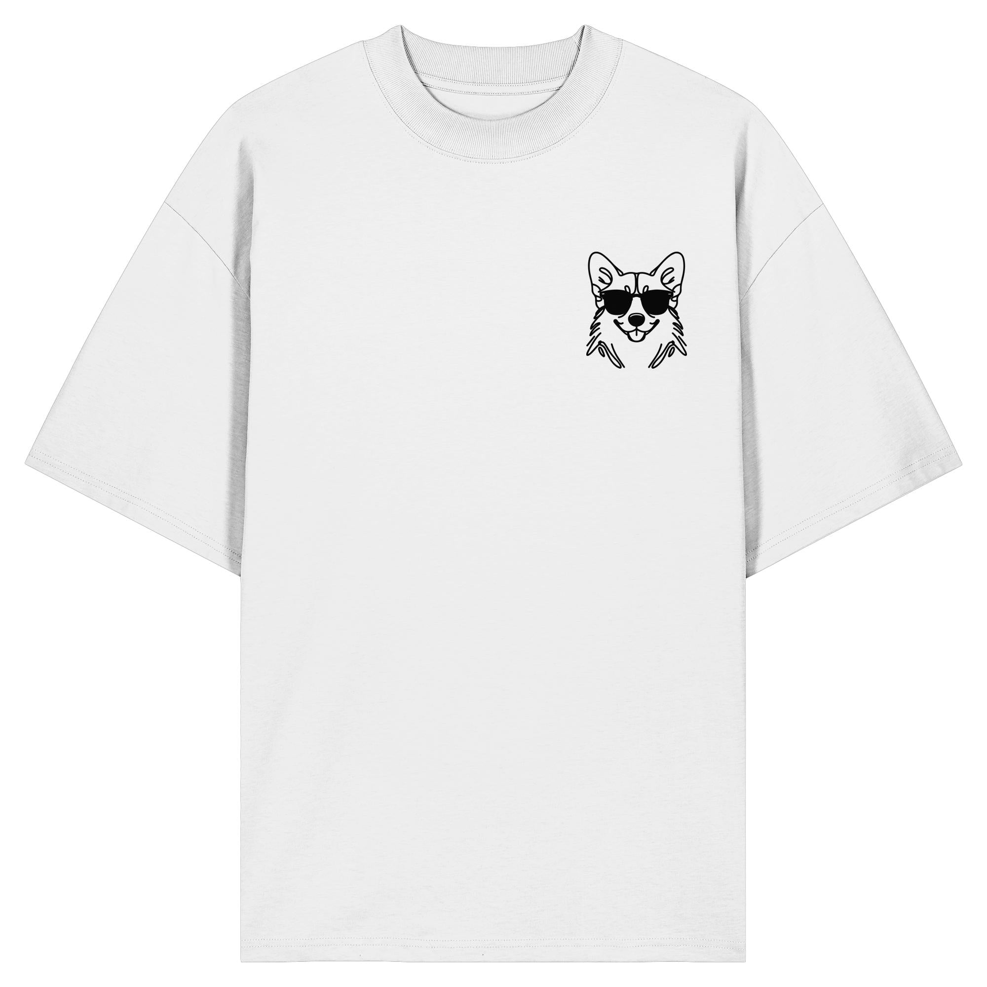 Line Art - Cooler Corgi - Organic Oversize Shirt