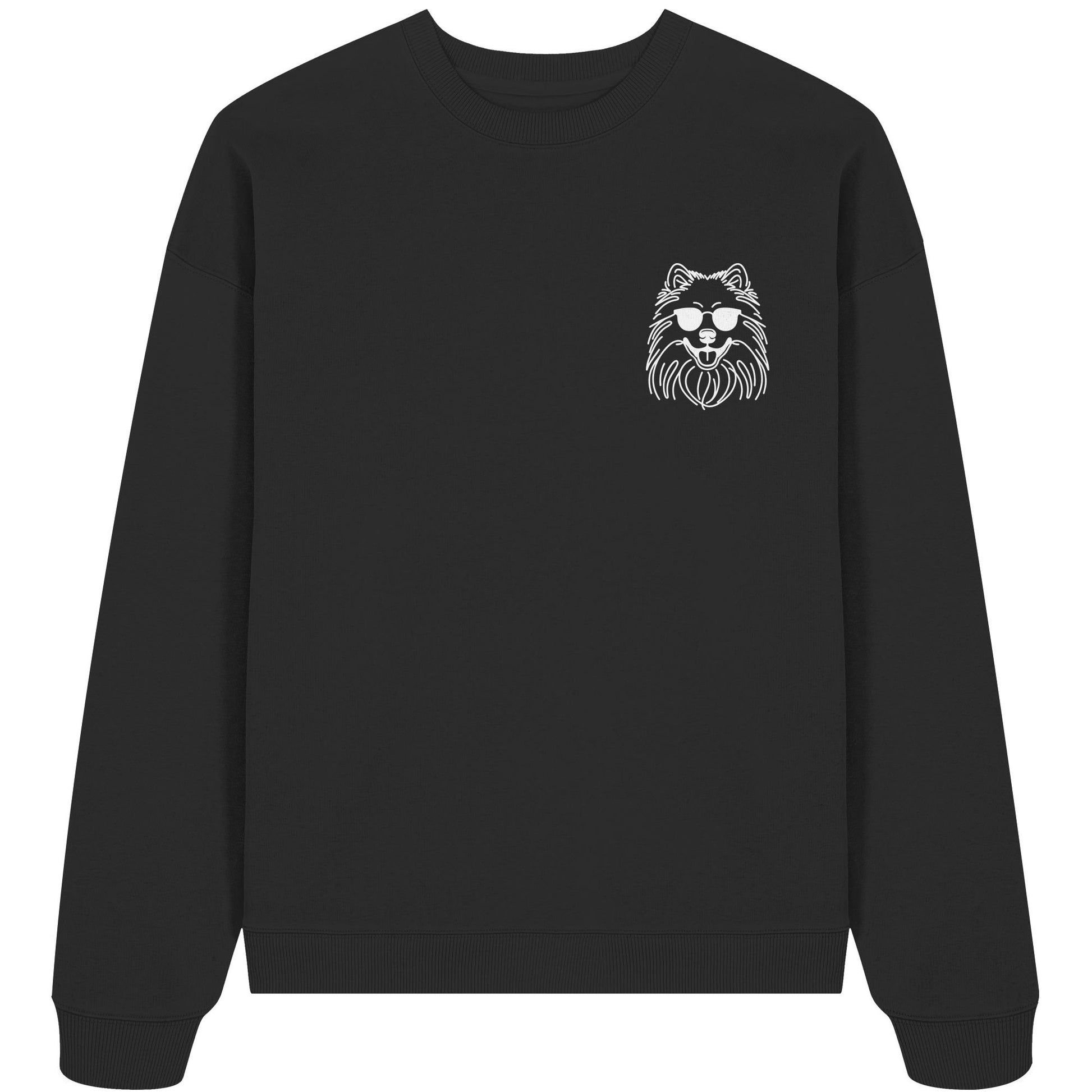 Line Art - Cooler Wolfsspitz - Organic Oversize Sweatshirt