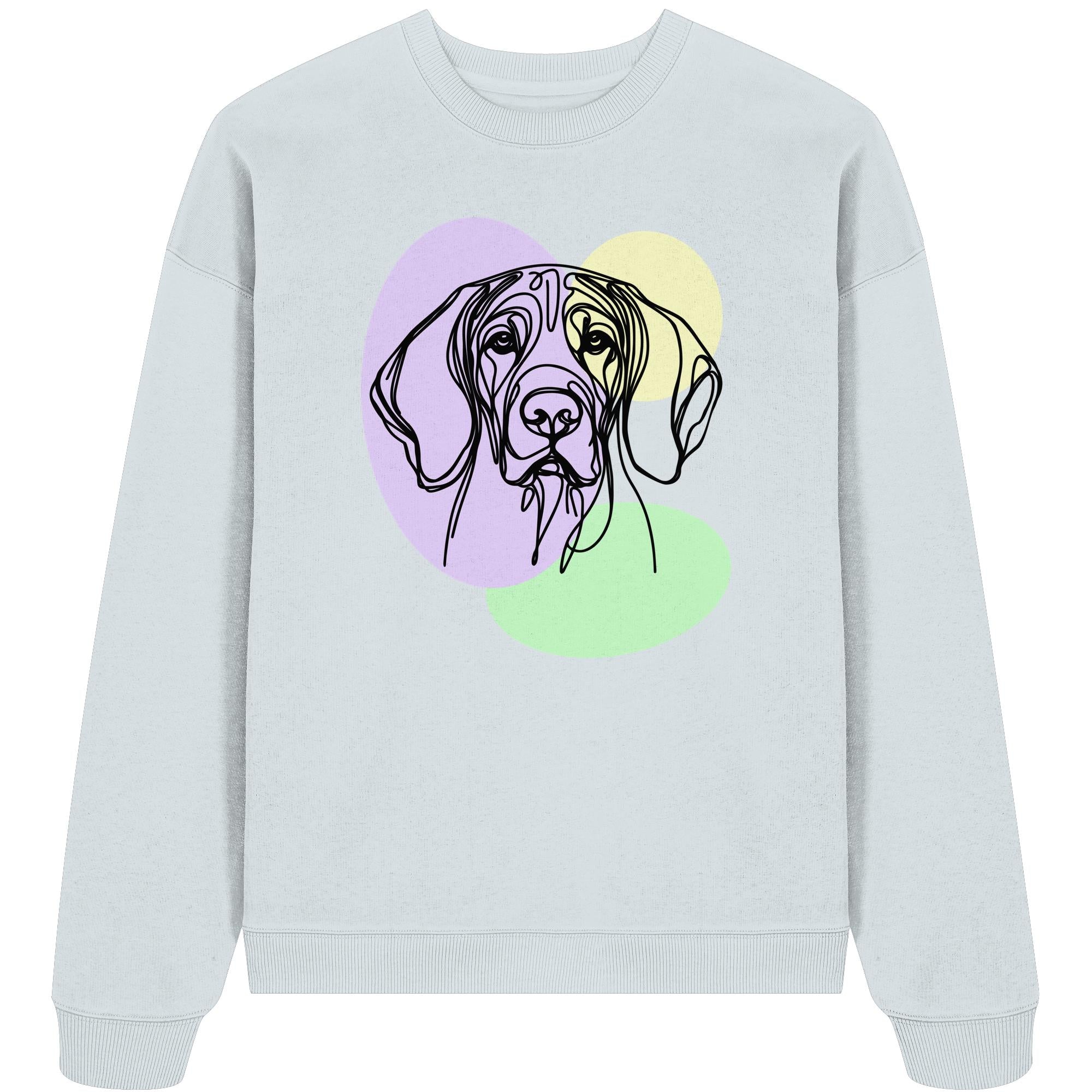 Line Art - Süßer Bayerischer Gebirgsschweißhund - Organic Oversize Sweatshirt