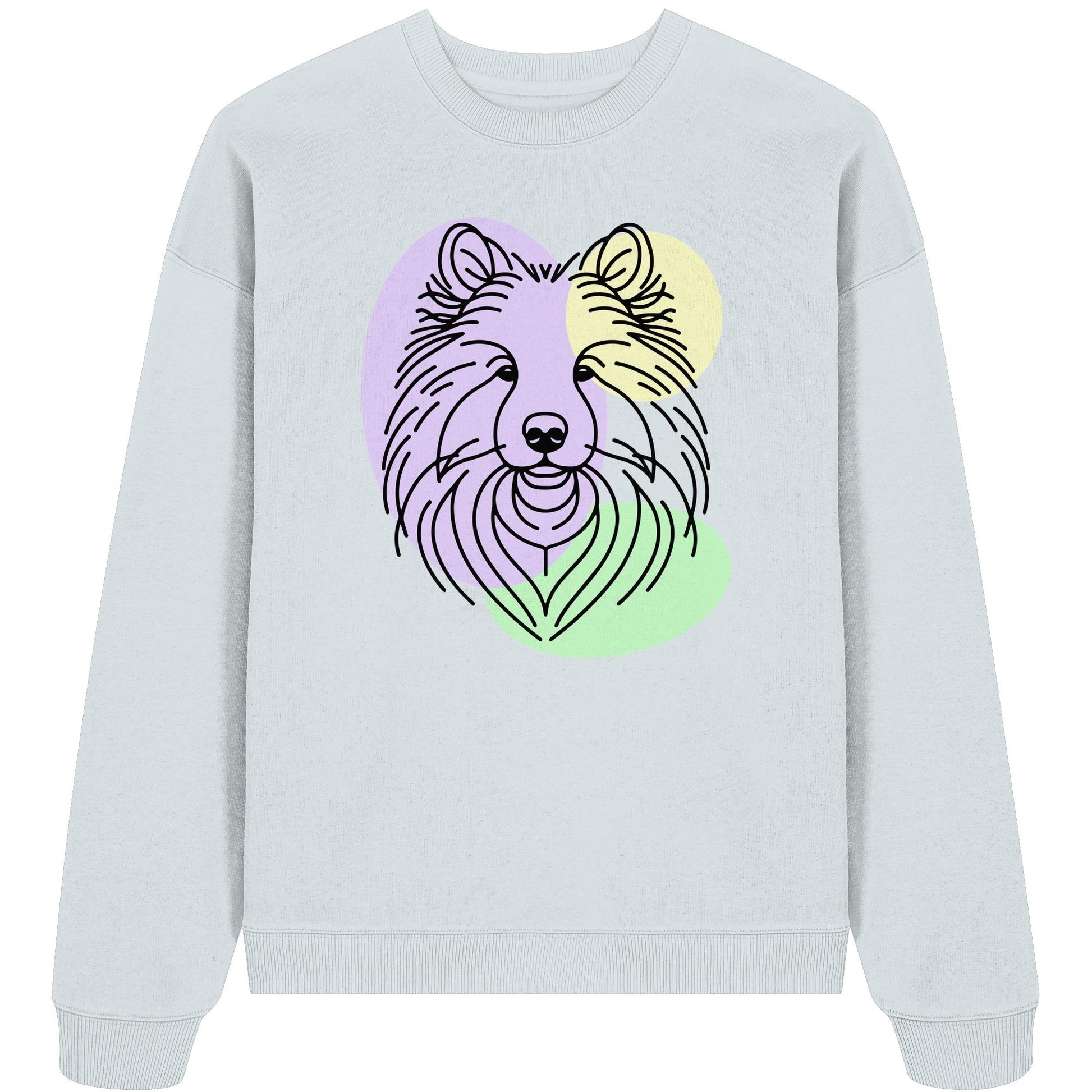 Line Art - Süßer Wolfsspitz - Organic Oversize Sweatshirt