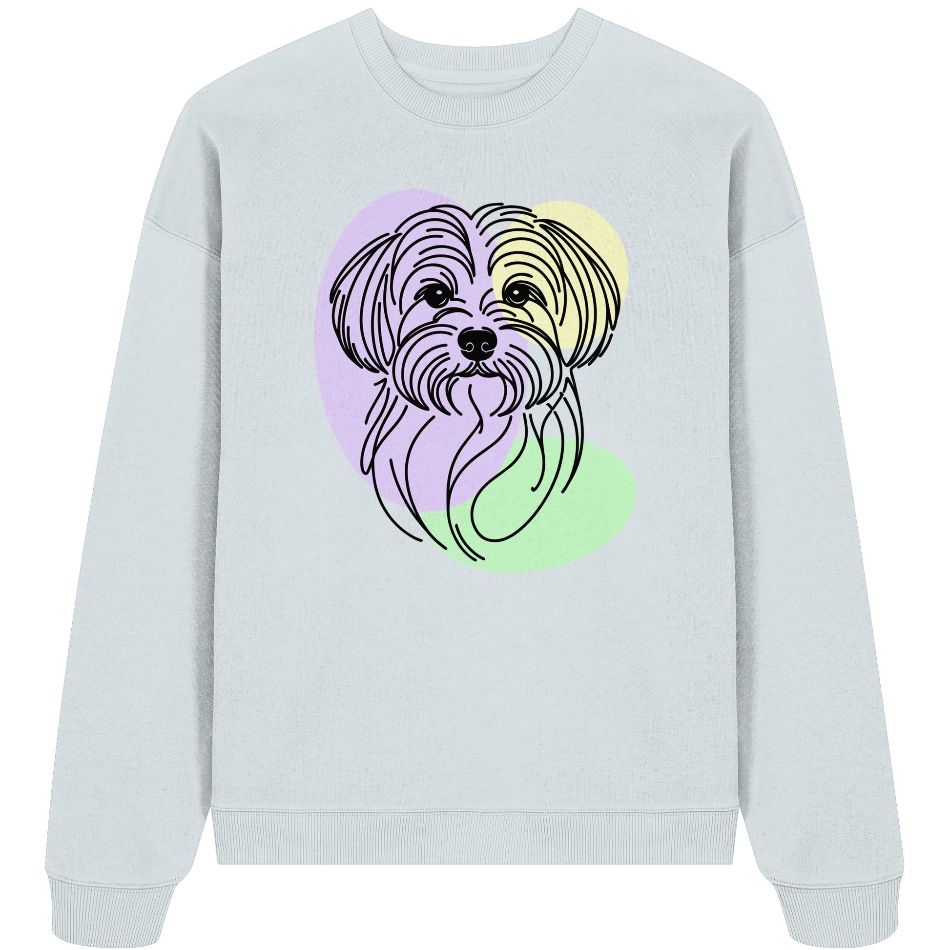 Line Art - Süßer Malteser - Organic Oversize Sweatshirt