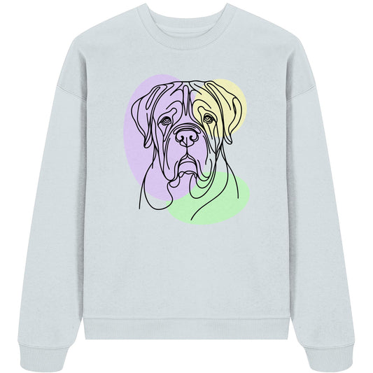 Line Art - Süße Bordeauxdogge - Organic Oversize Sweatshirt