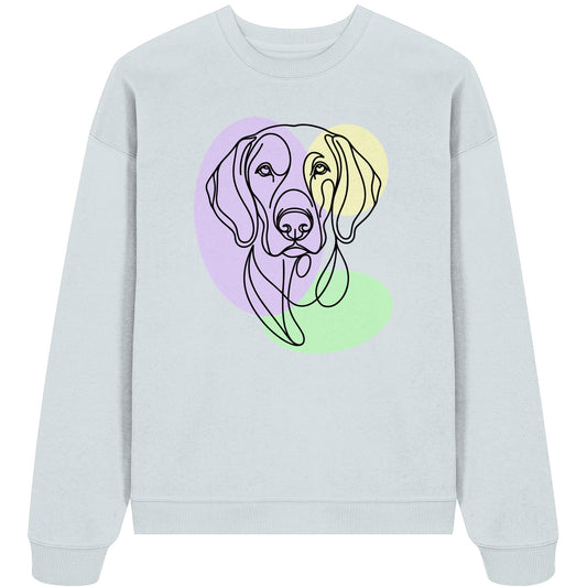 Line Art - Süßer Weimaraner - Organic Oversize Sweatshirt