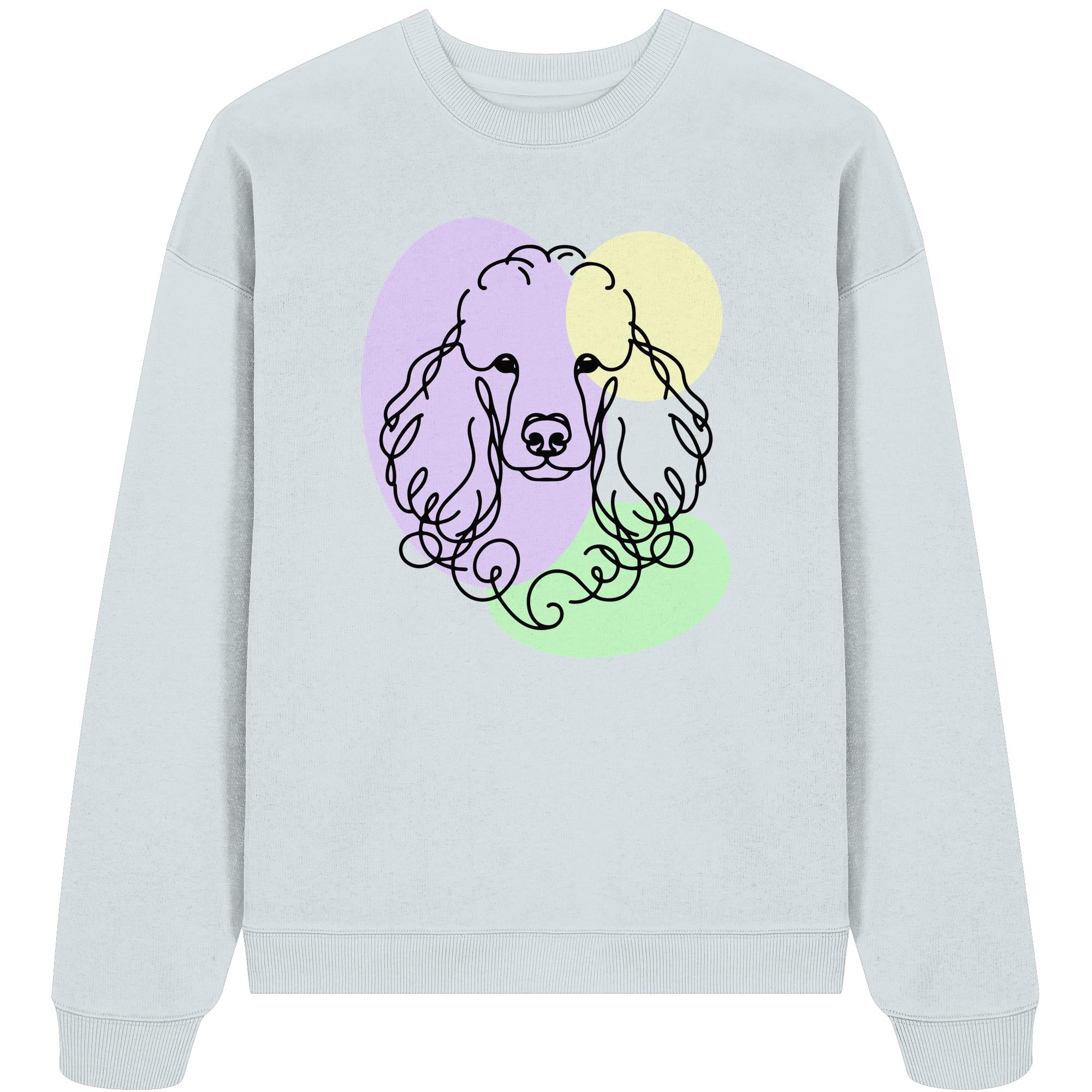 Line Art - Süßer Pudel - Organic Oversize Sweatshirt