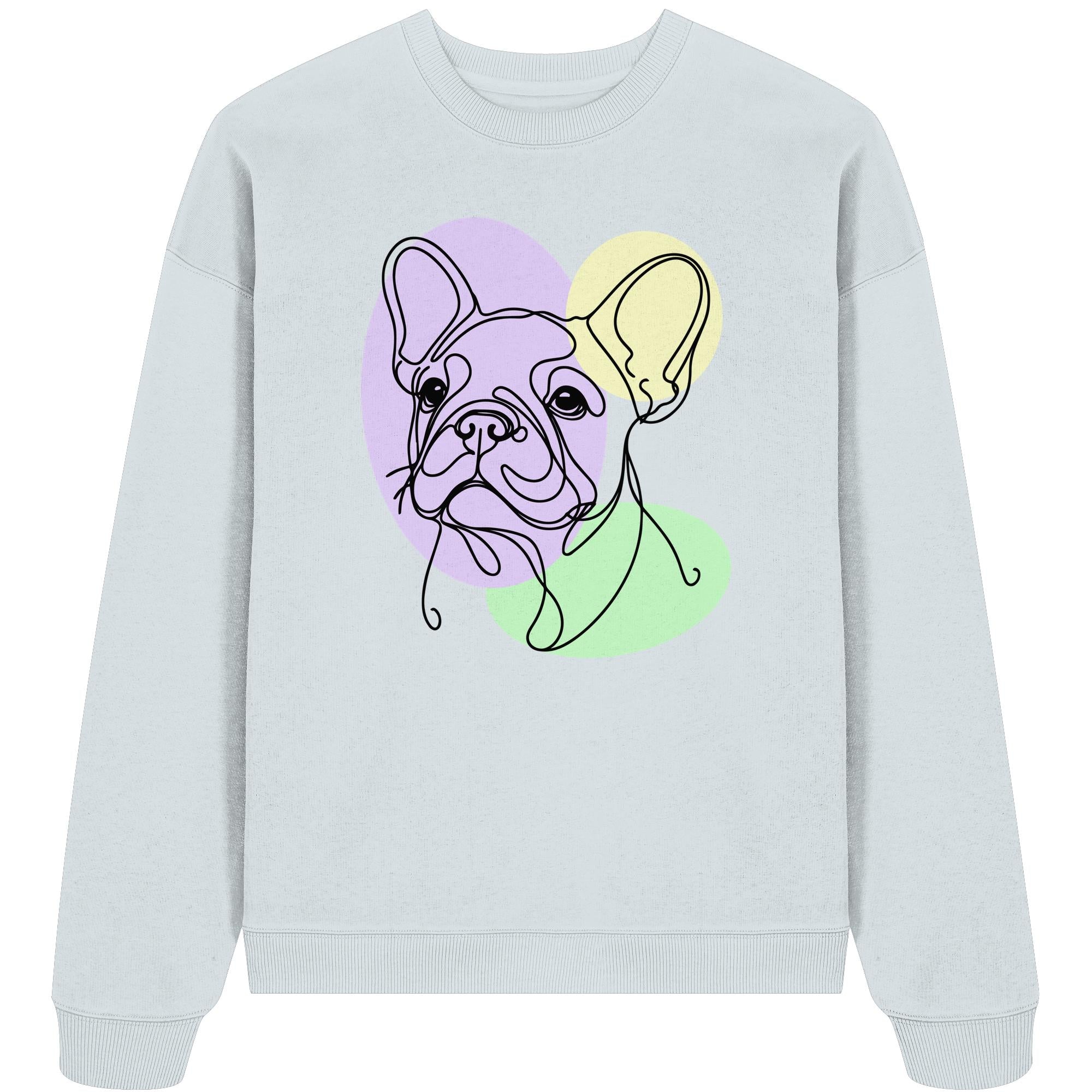 Line Art - Süße Französische Bulldogge - Organic Oversize Sweatshirt