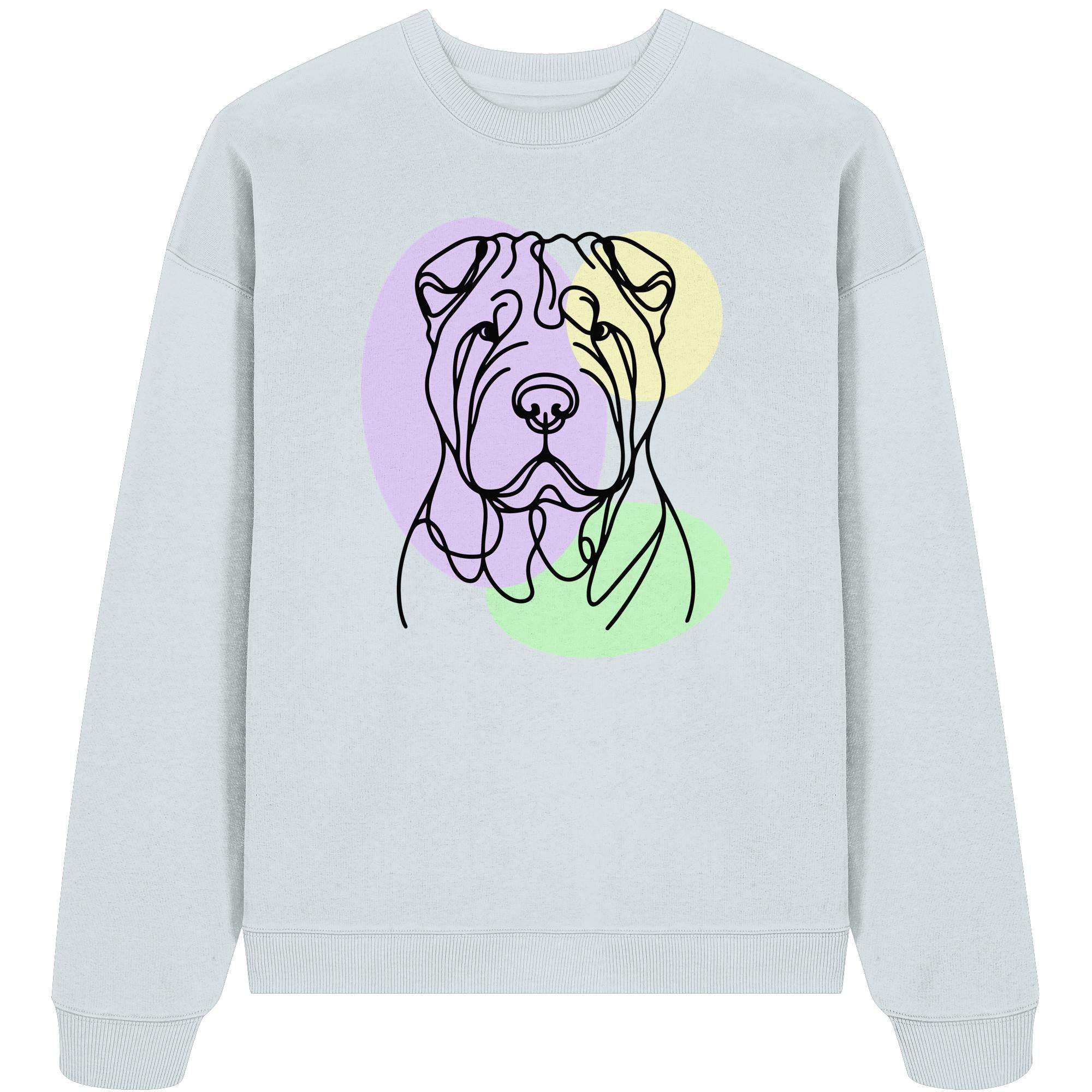 Line Art - Süßer Shar-Pei - Organic Oversize Sweatshirt