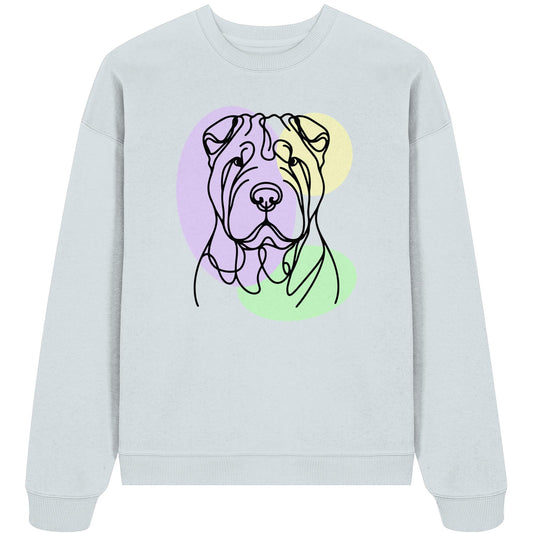 Line Art - Süßer Shar-Pei - Organic Oversize Sweatshirt