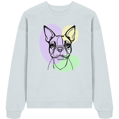 Line Art - Süßer Boston Terrier - Organic Oversize Sweatshirt