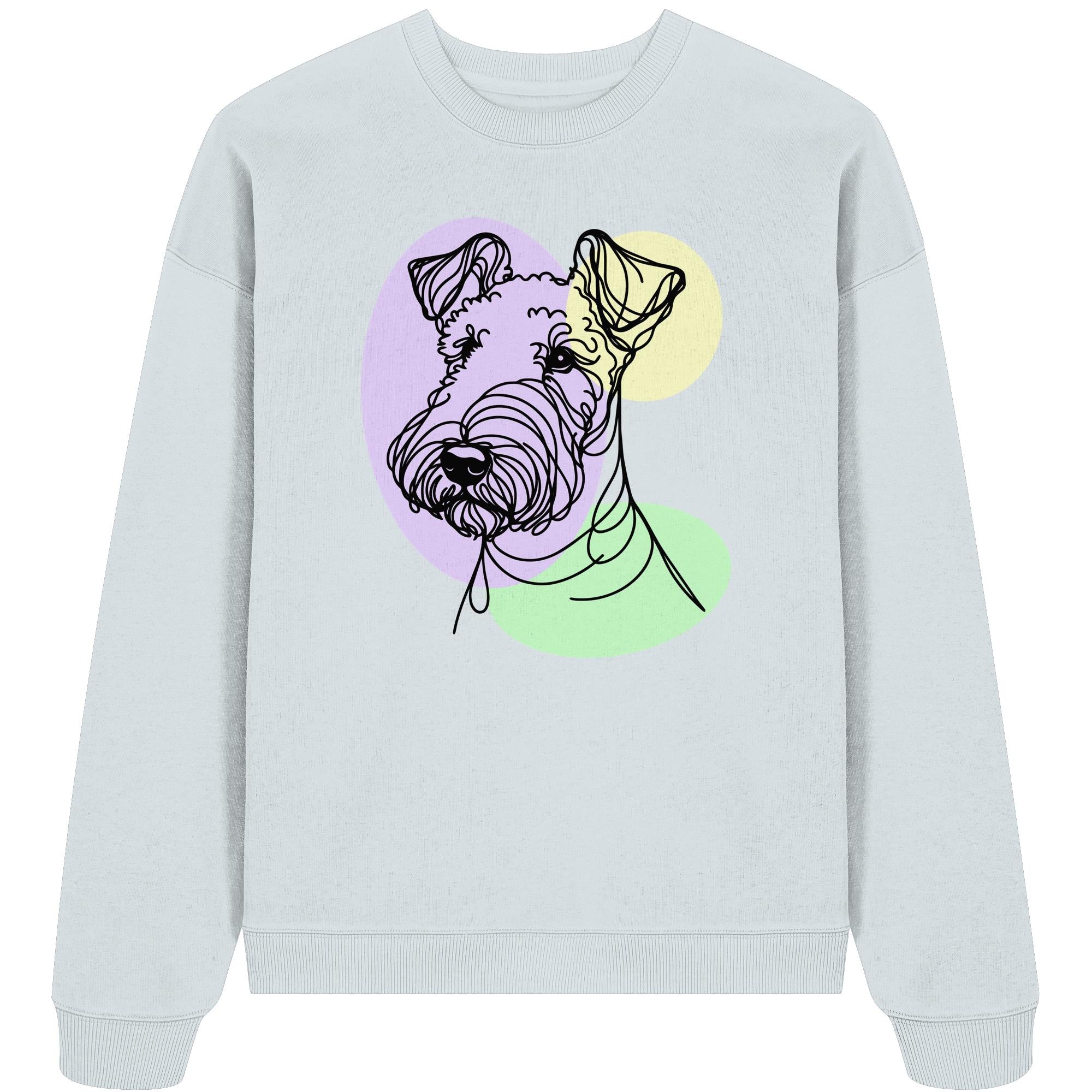 Line Art - Süßer Airedale Terrier - Organic Oversize Sweatshirt