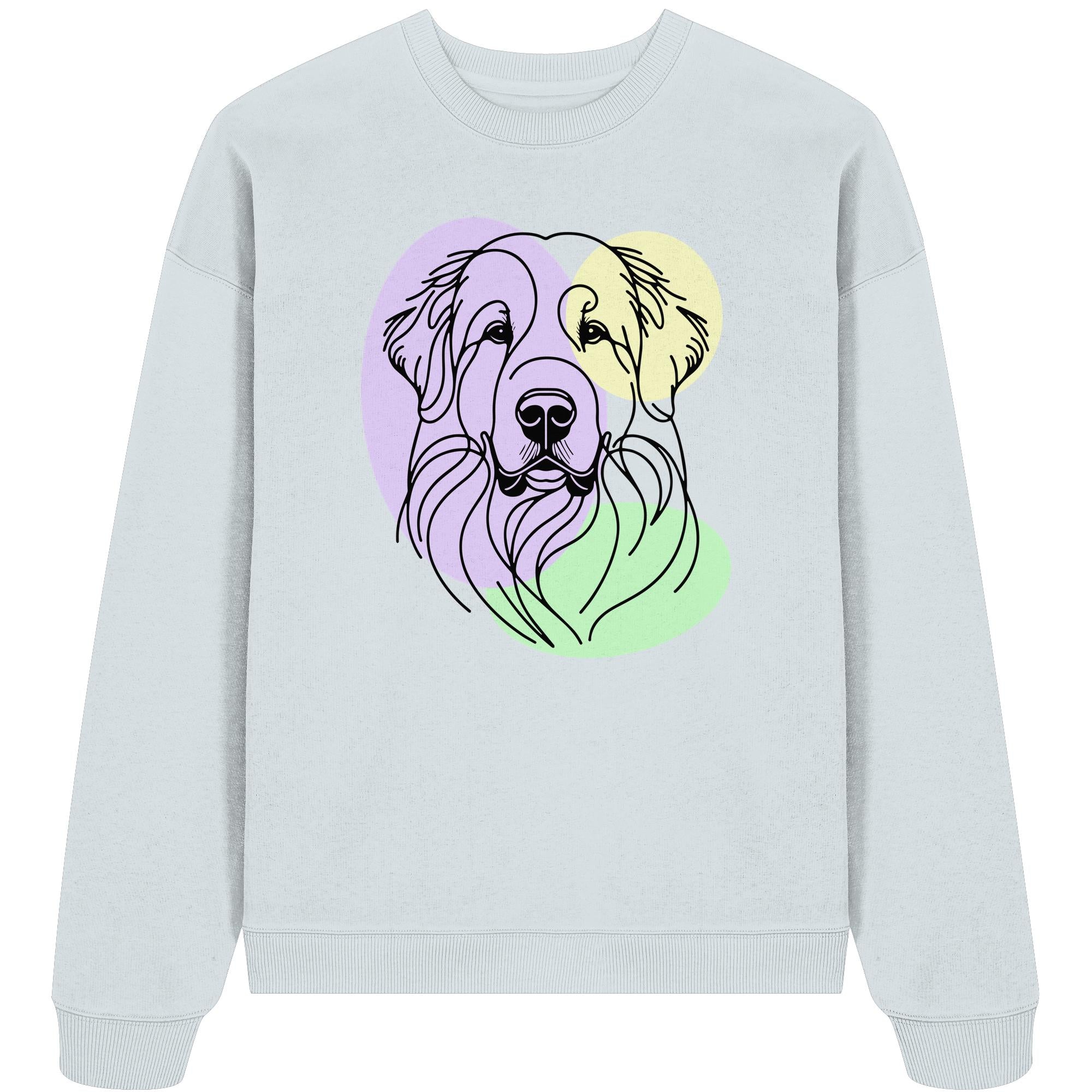 Line Art - Süßer Pyrenäenberghund - Organic Oversize Sweatshirt