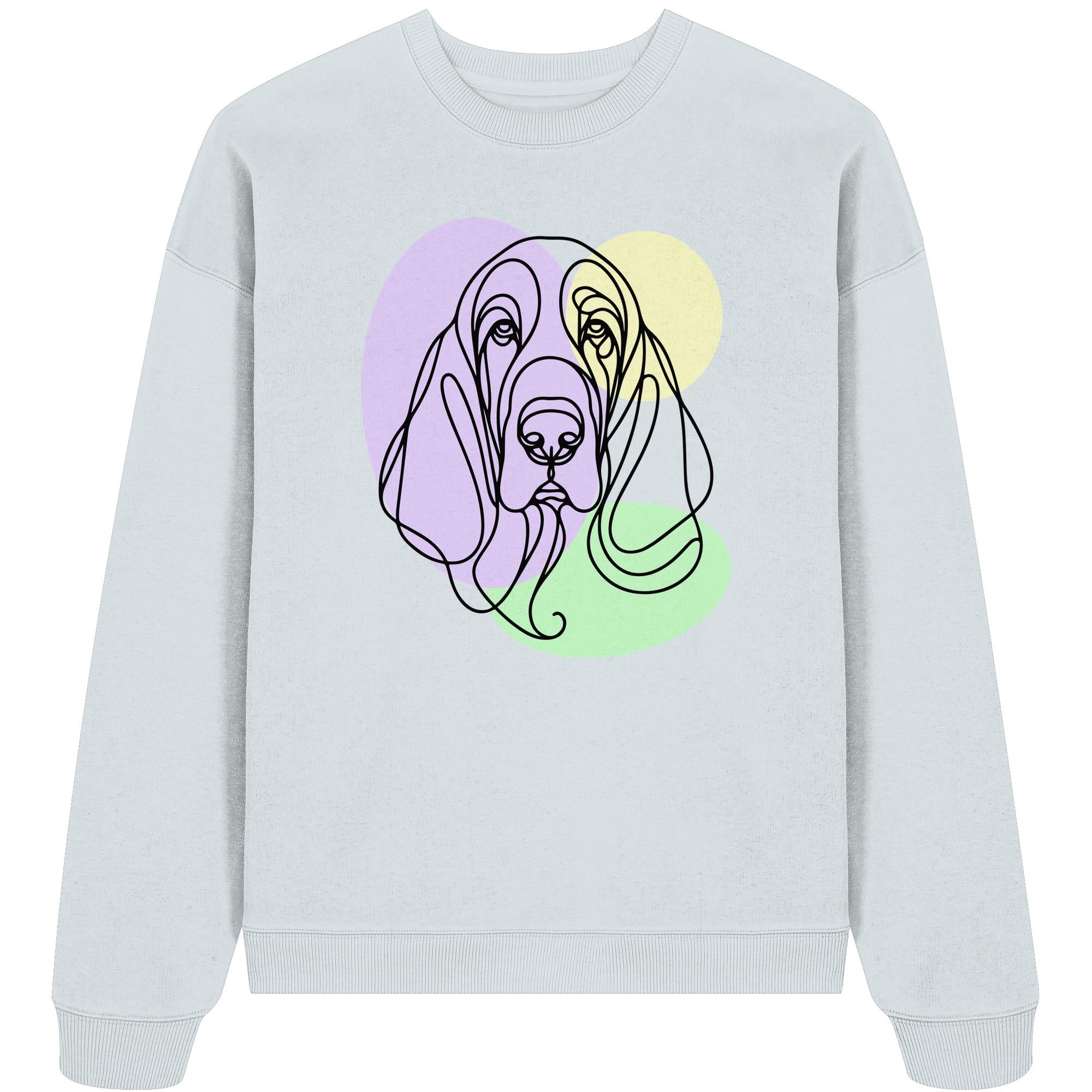 Line Art - Süßer Basset Hound - Organic Oversize Sweatshirt
