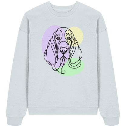 Line Art - Süßer Basset Hound - Organic Oversize Sweatshirt