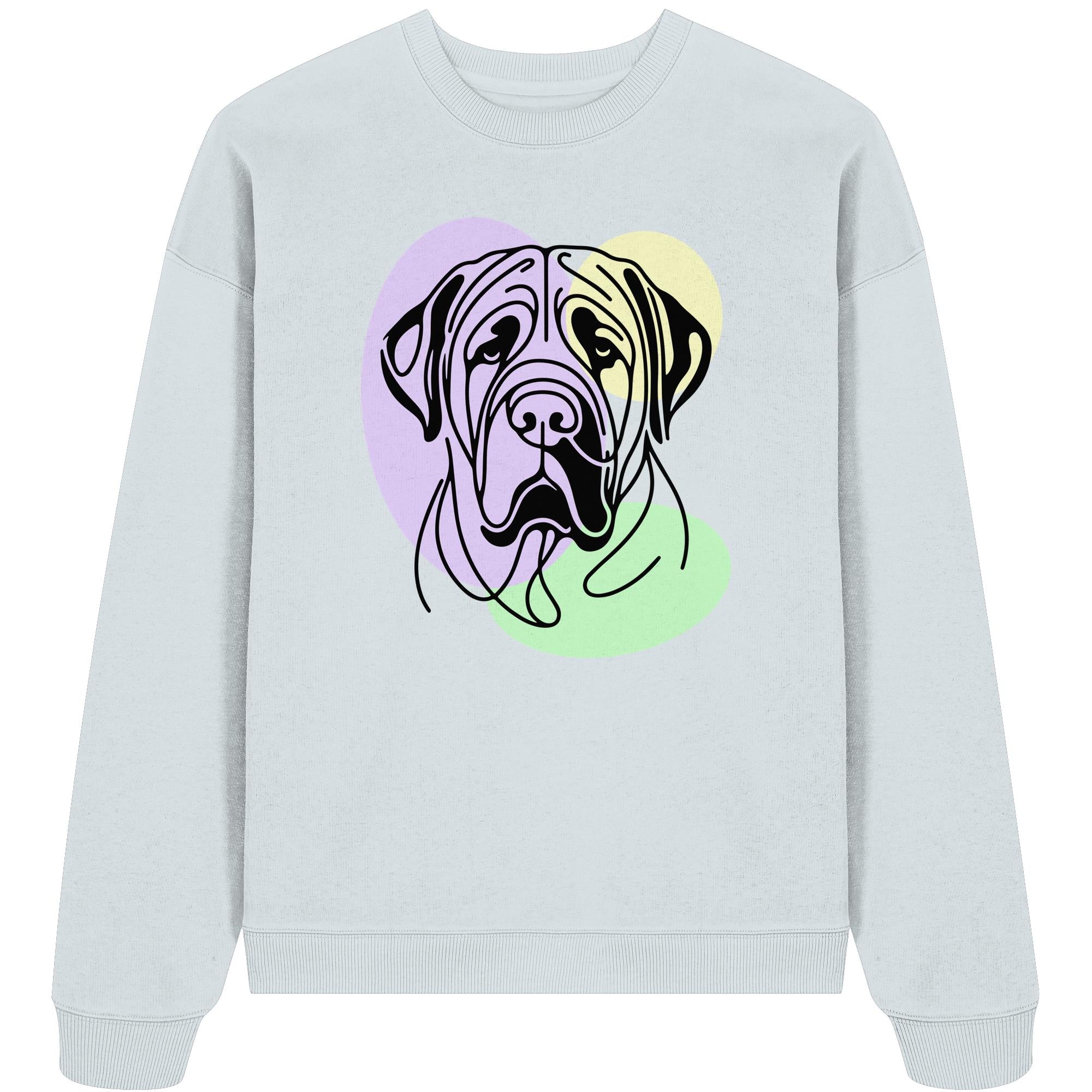 Line Art - Süßer Bullmastiff - Organic Oversize Sweatshirt