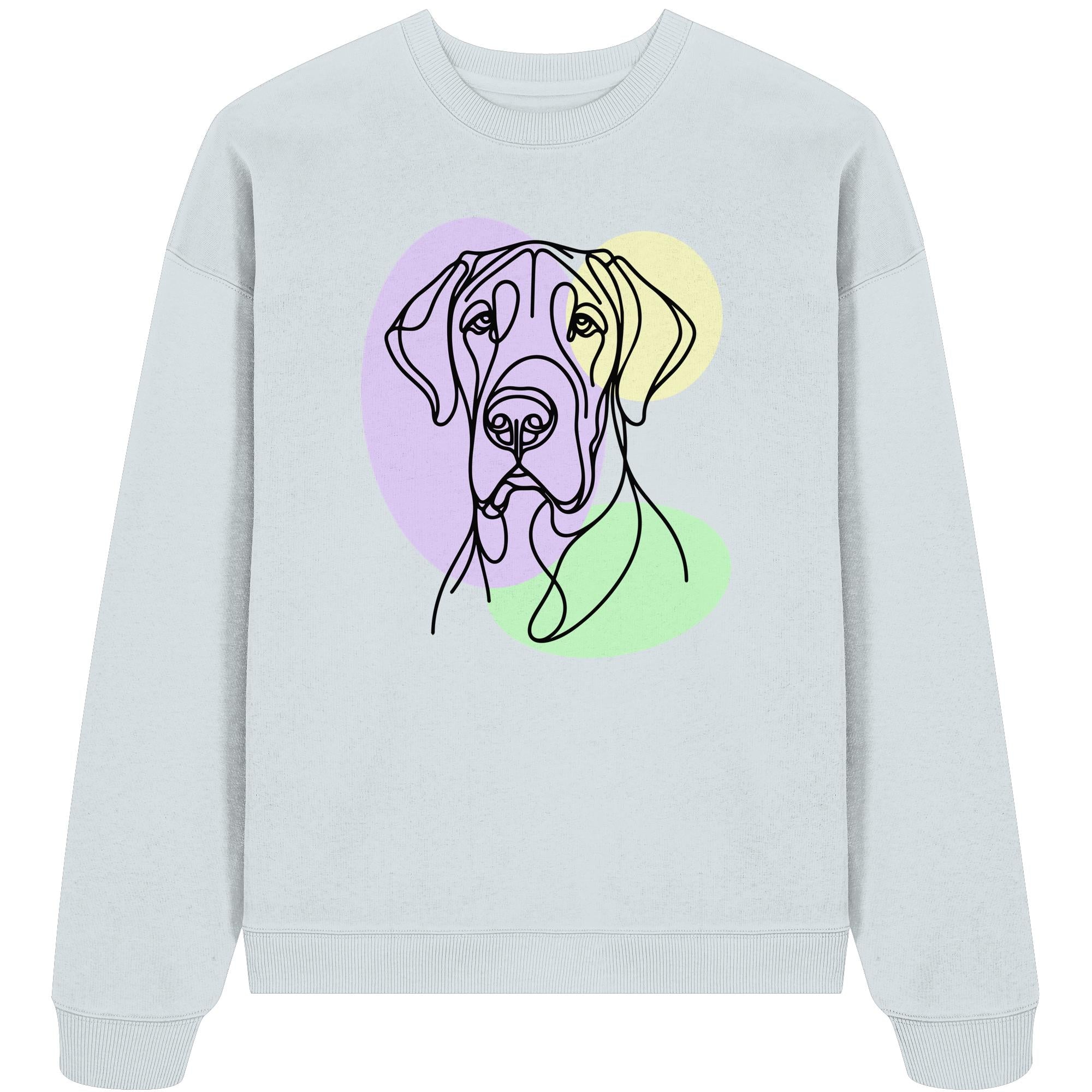 Line Art - Süße Deutsche Dogge - Organic Oversize Sweatshirt