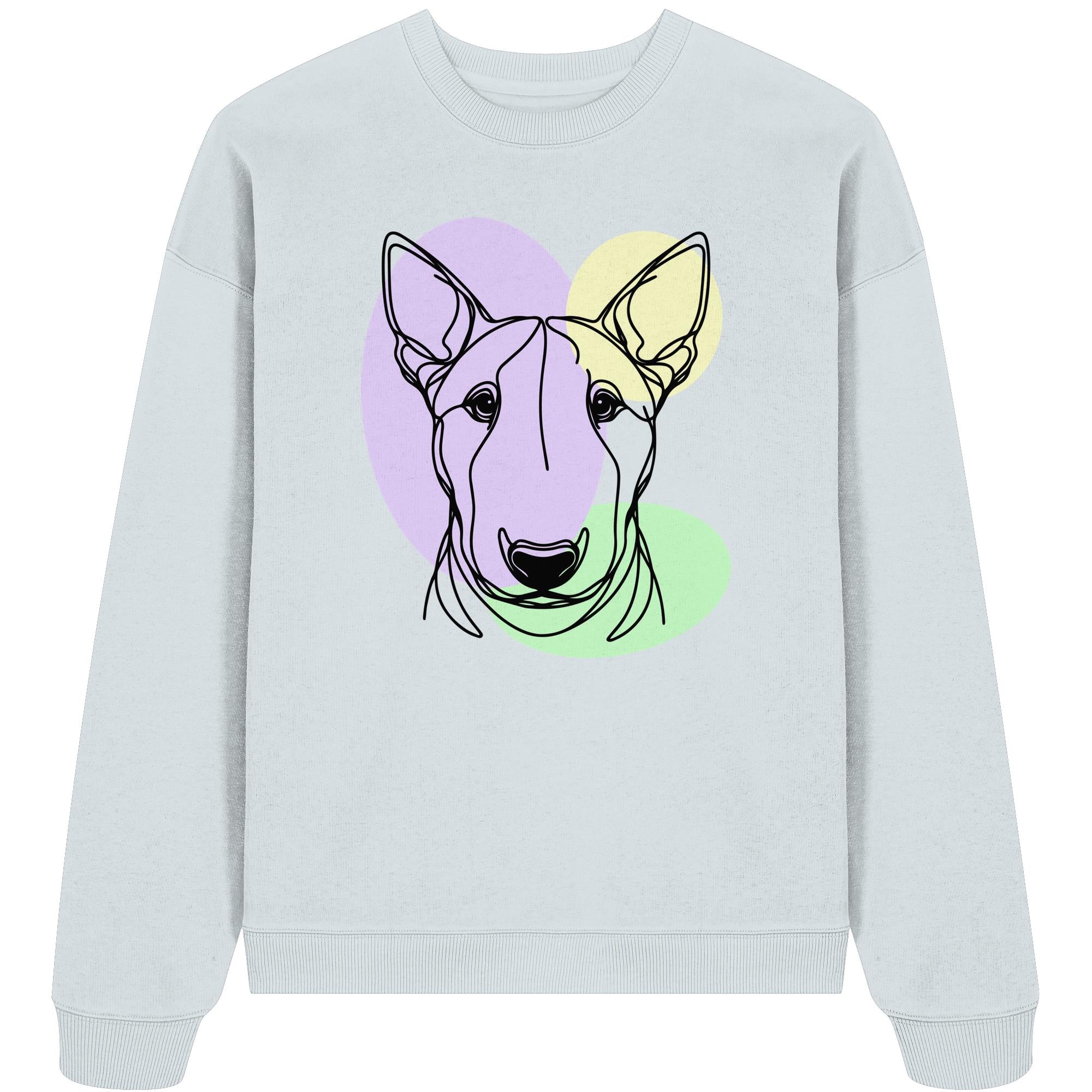 Line Art - Süßer Bullterrier - Organic Oversize Sweatshirt