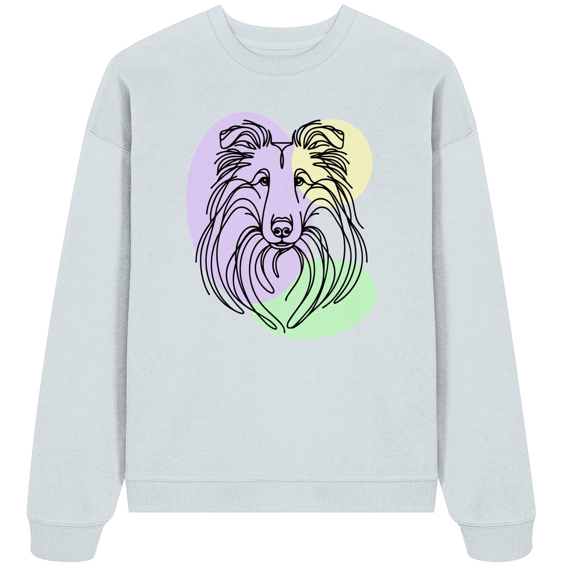 Line Art - Süßer Collie - Organic Oversize Sweatshirt