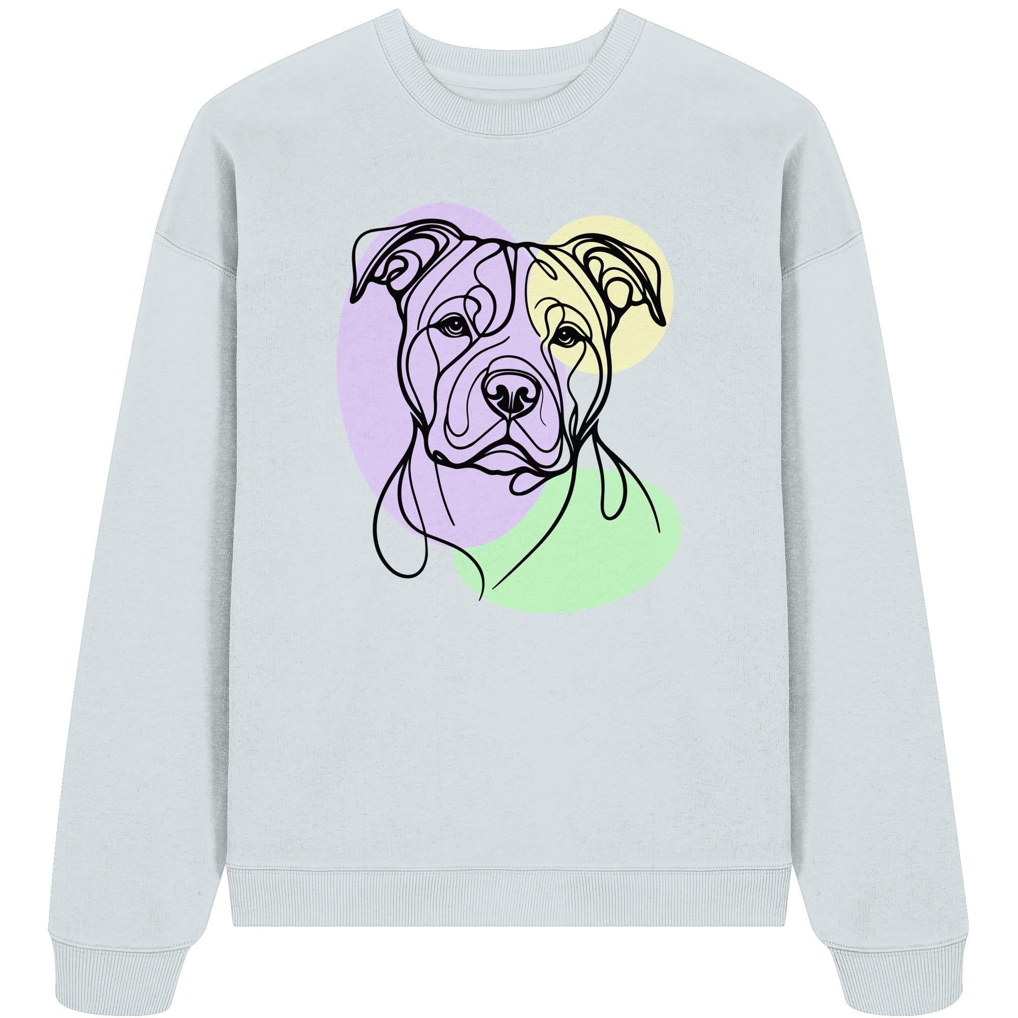 Line Art - Süßer American Staffordshire Terrier - Organic Oversize Sweatshirt