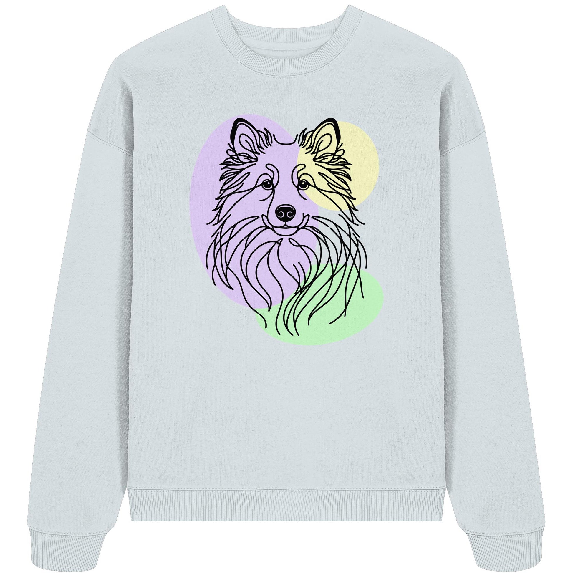 Line Art - Süßer Islandhund - Organic Oversize Sweatshirt
