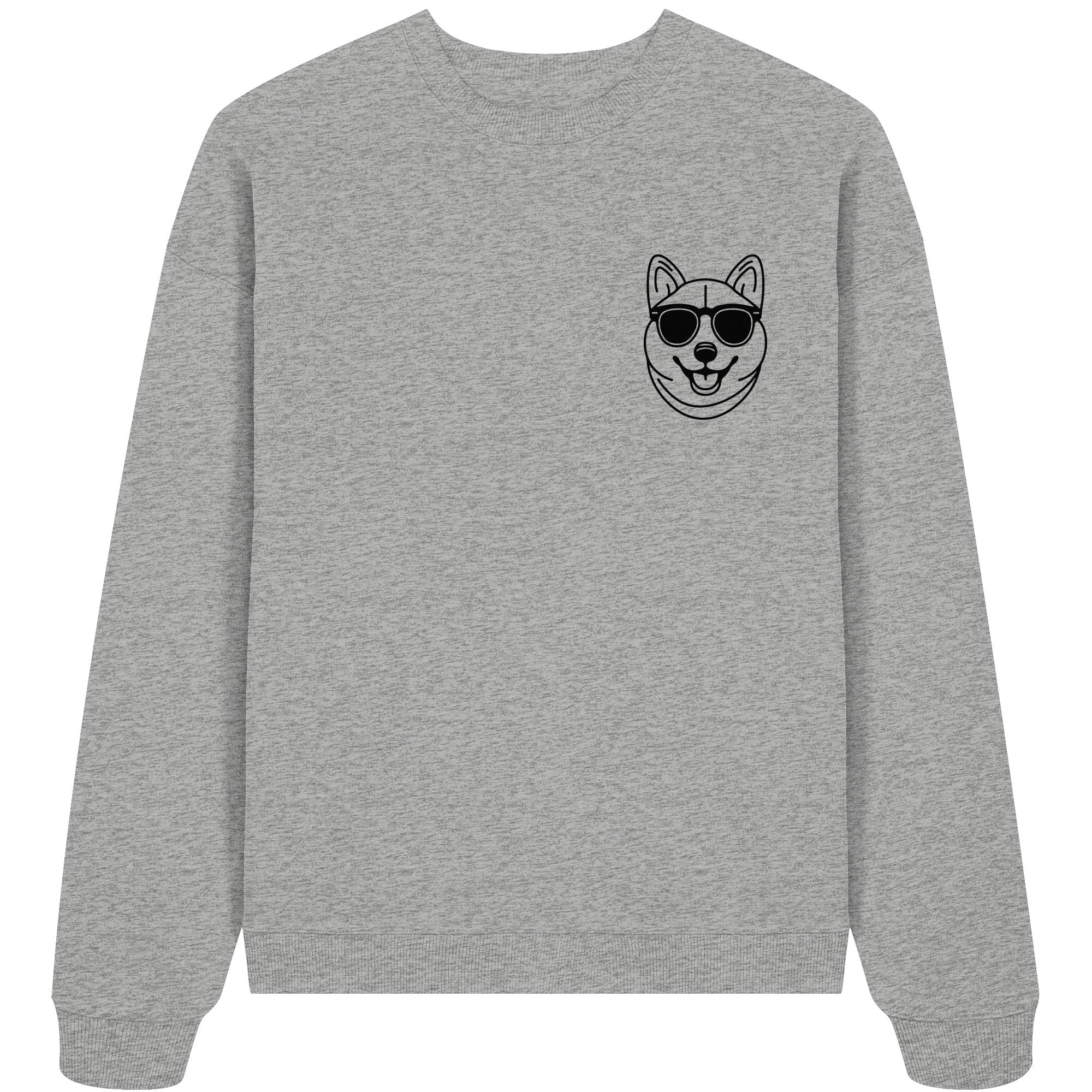 Line Art - Cooler Shiba Inu - Organic Oversize Sweatshirt