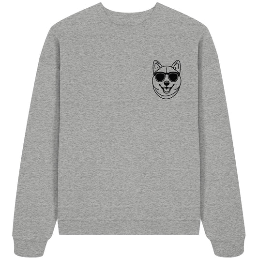 Line Art - Cooler Shiba Inu - Organic Oversize Sweatshirt