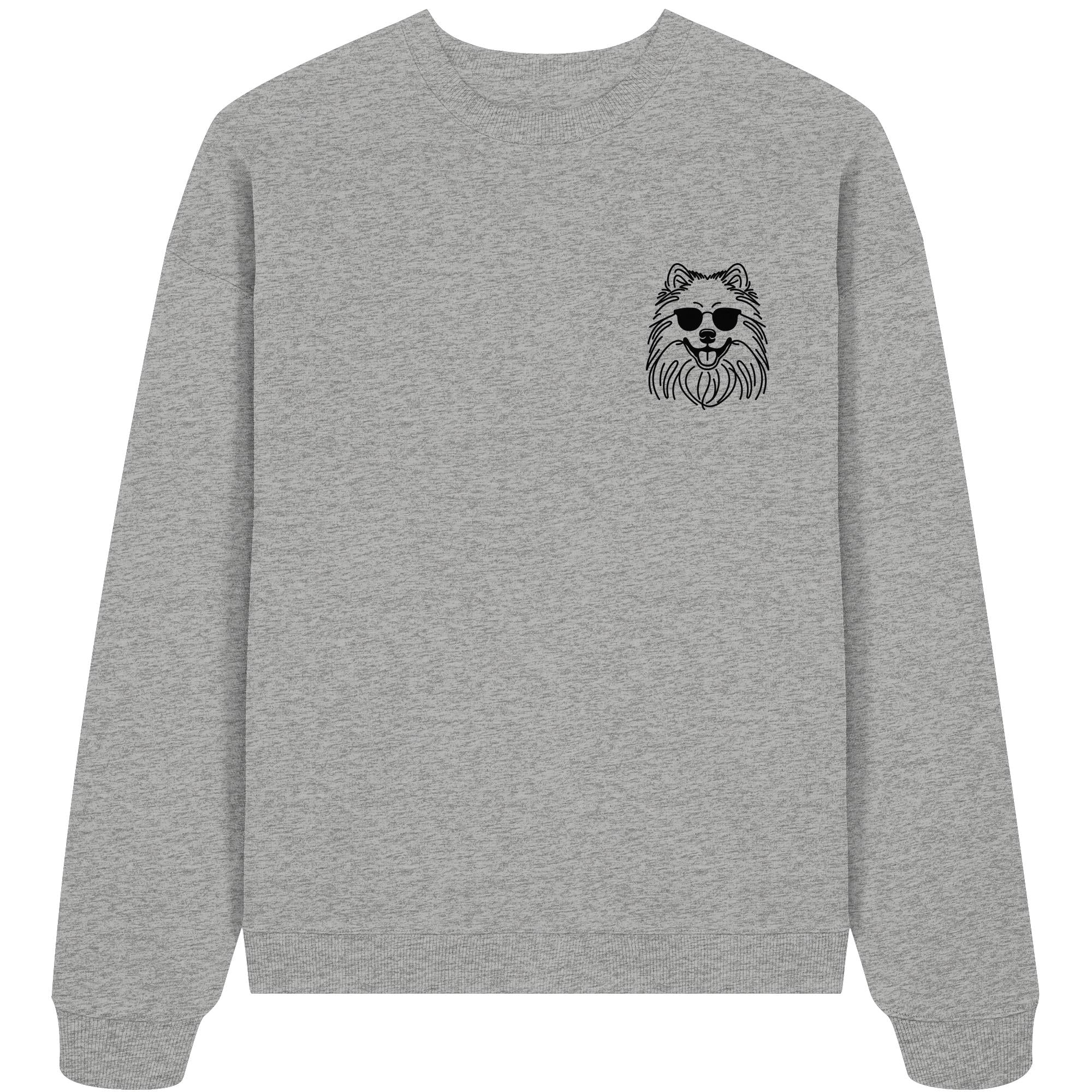 Line Art - Cooler Wolfsspitz - Organic Oversize Sweatshirt