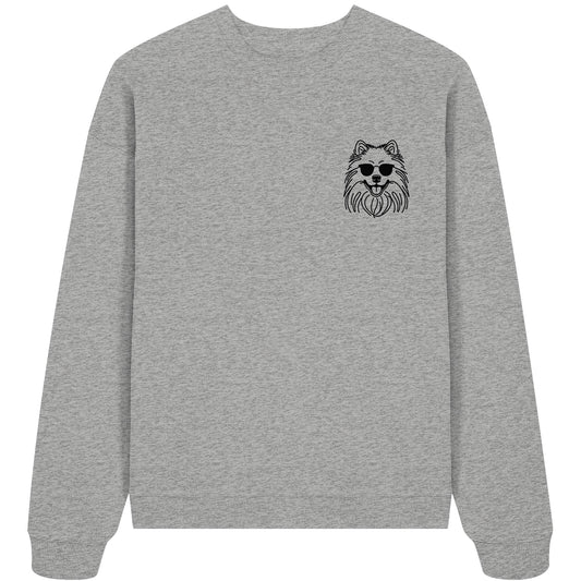 Line Art - Cooler Wolfsspitz - Organic Oversize Sweatshirt