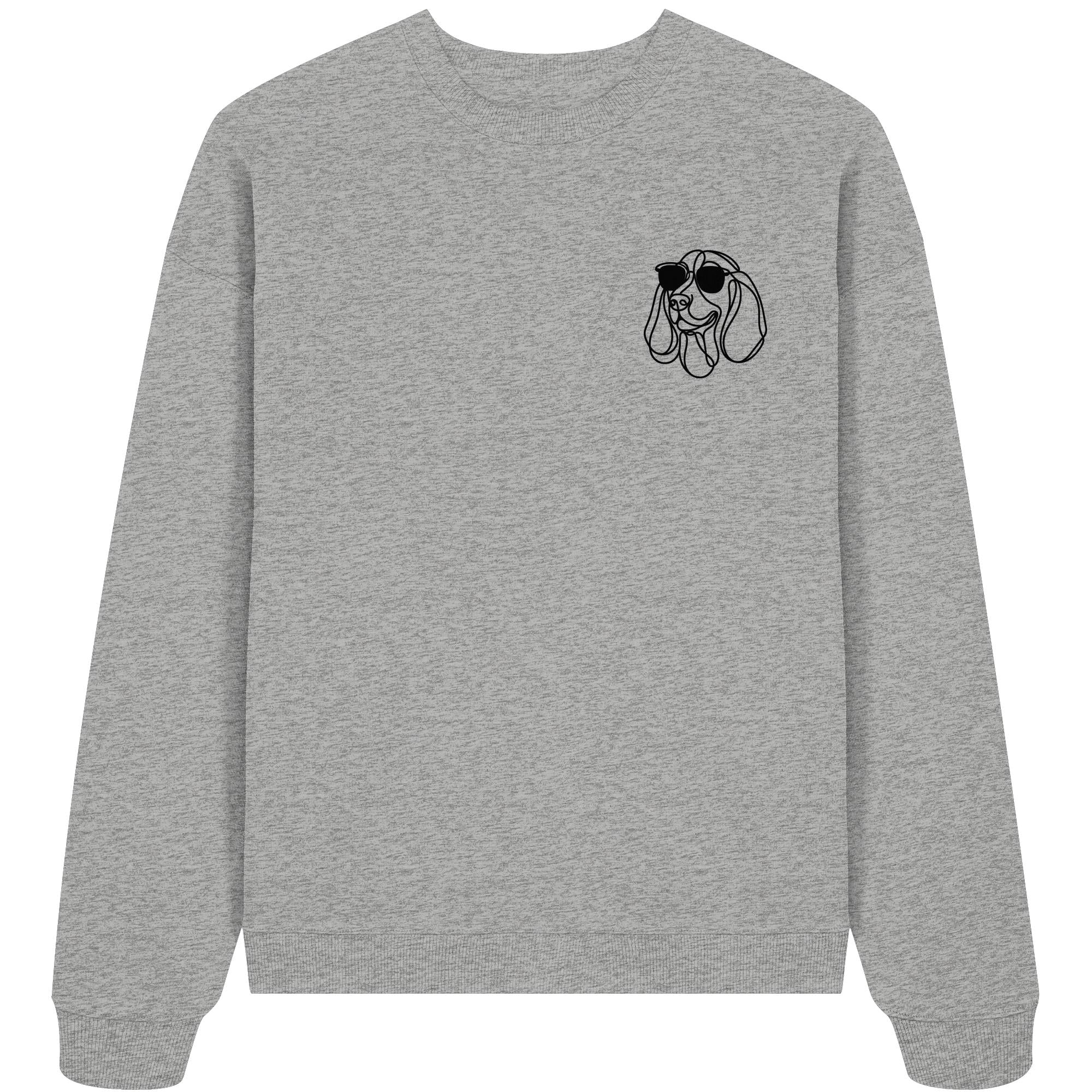 Line Art - Cooler Basset Hound - Organic Oversize Sweatshirt