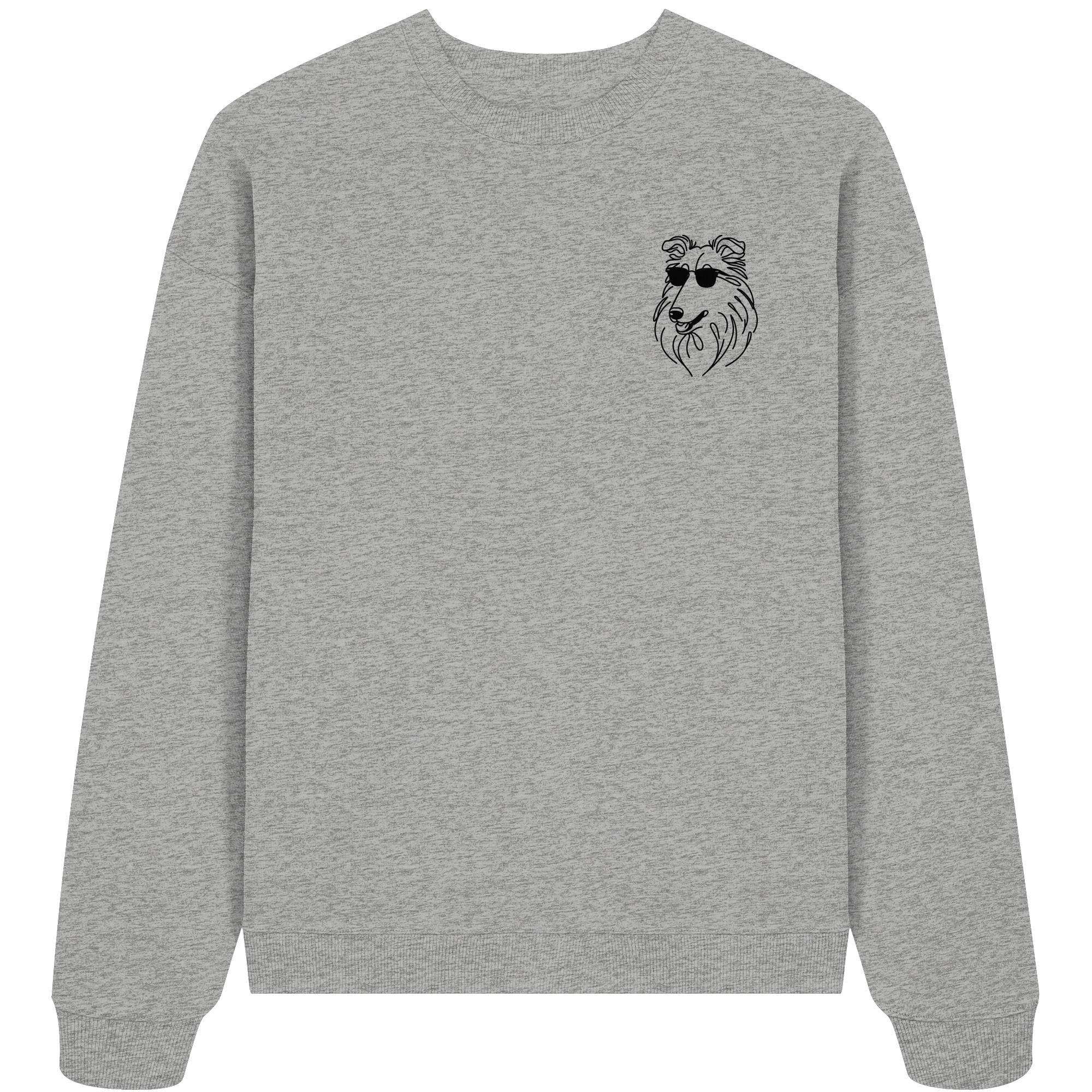Line Art - Cooler Collie - Organic Oversize Sweatshirt
