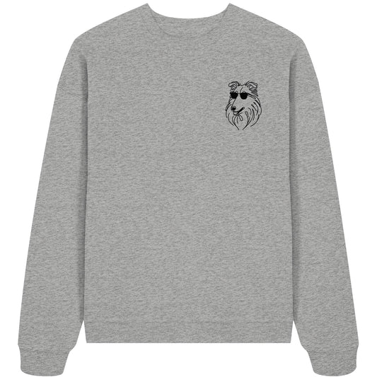 Line Art - Cooler Collie - Organic Oversize Sweatshirt