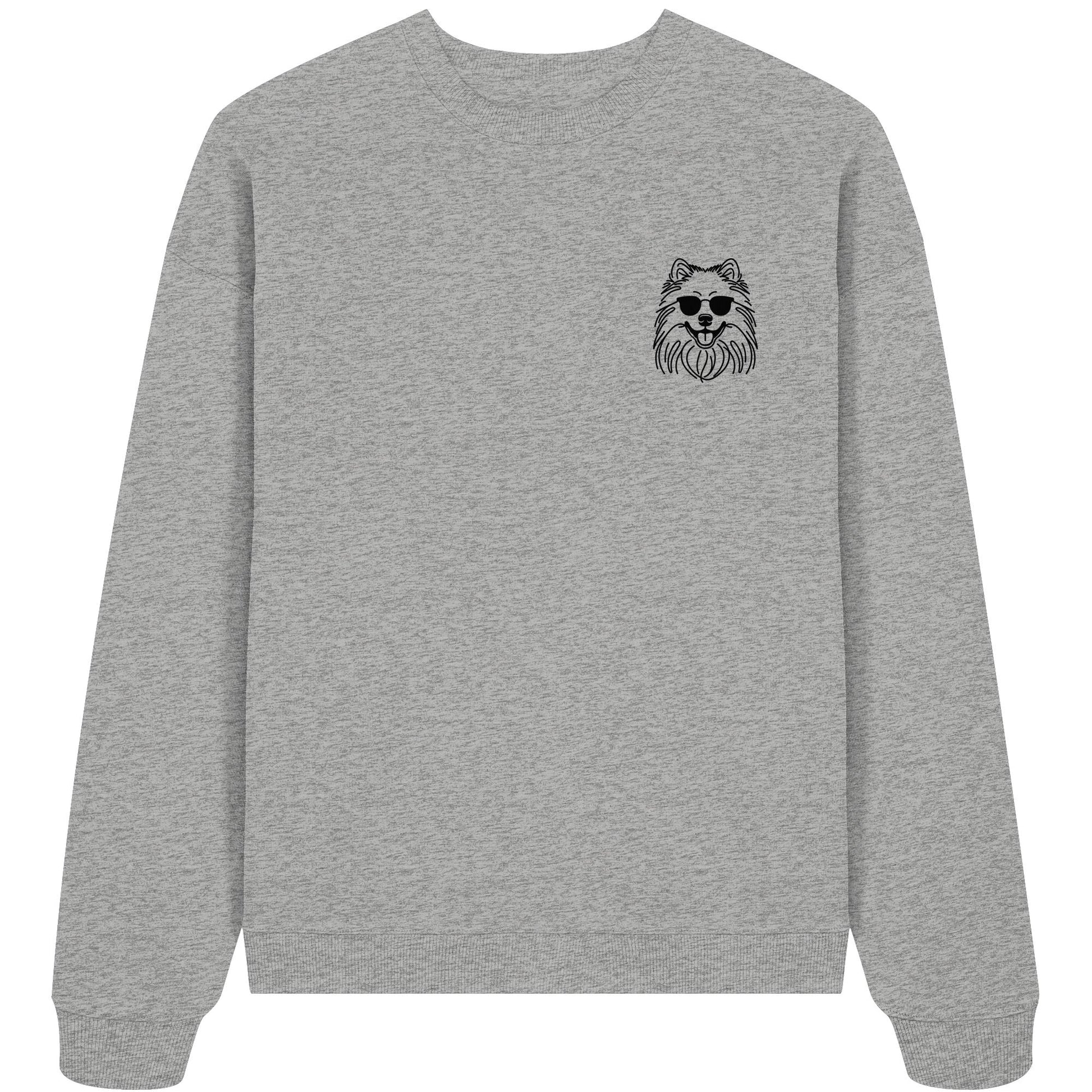 Line Art - Cooler Wolfsspitz - Organic Oversize Sweatshirt
