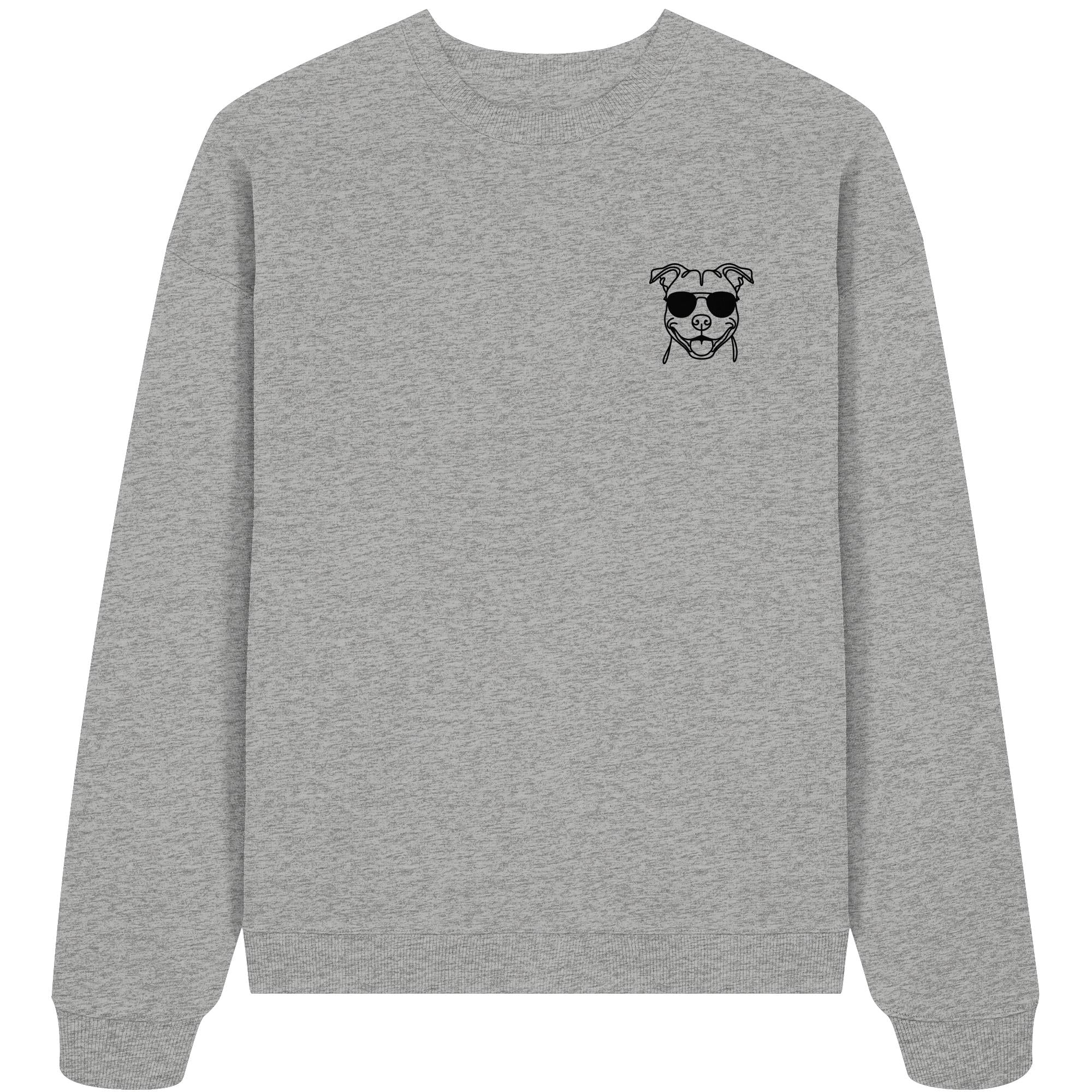 Line Art - Cooler American Staffordshire Terrier - Organic Oversize Sweatshirt