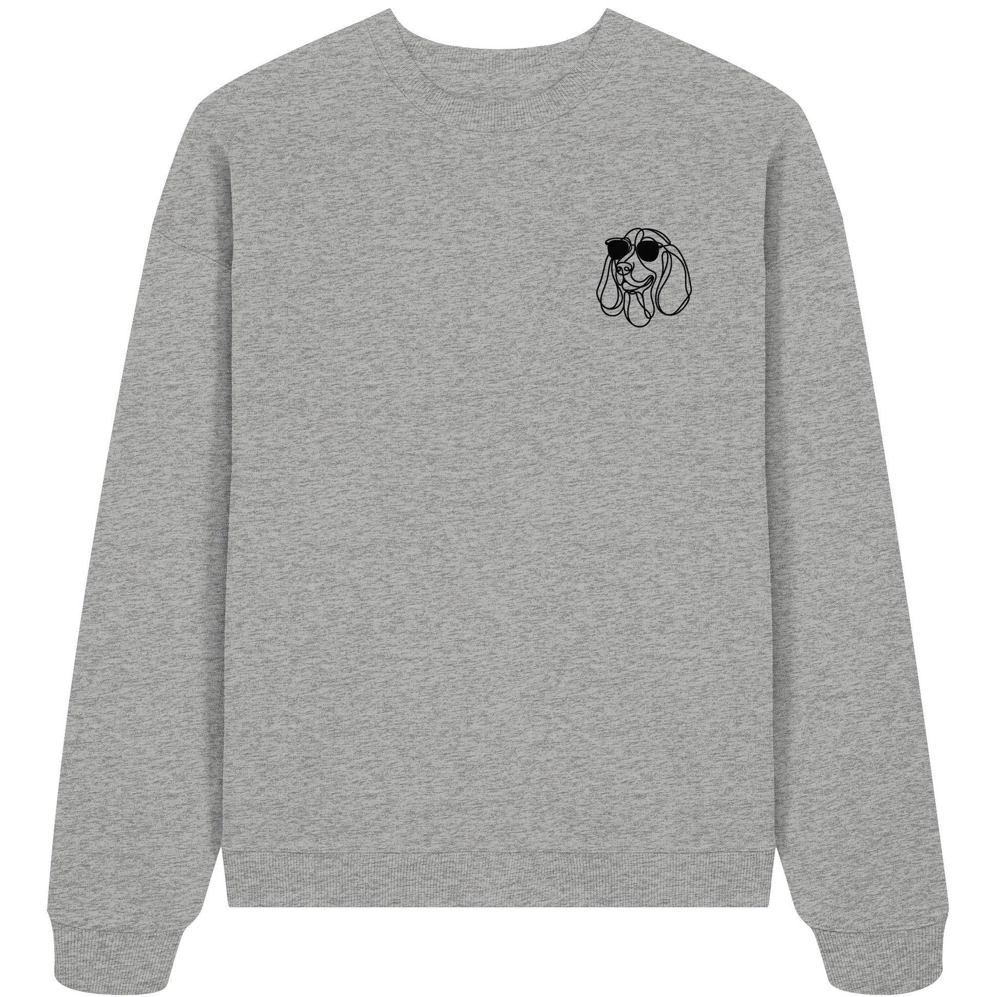 Line Art - Cooler Basset Hound - Organic Oversize Sweatshirt