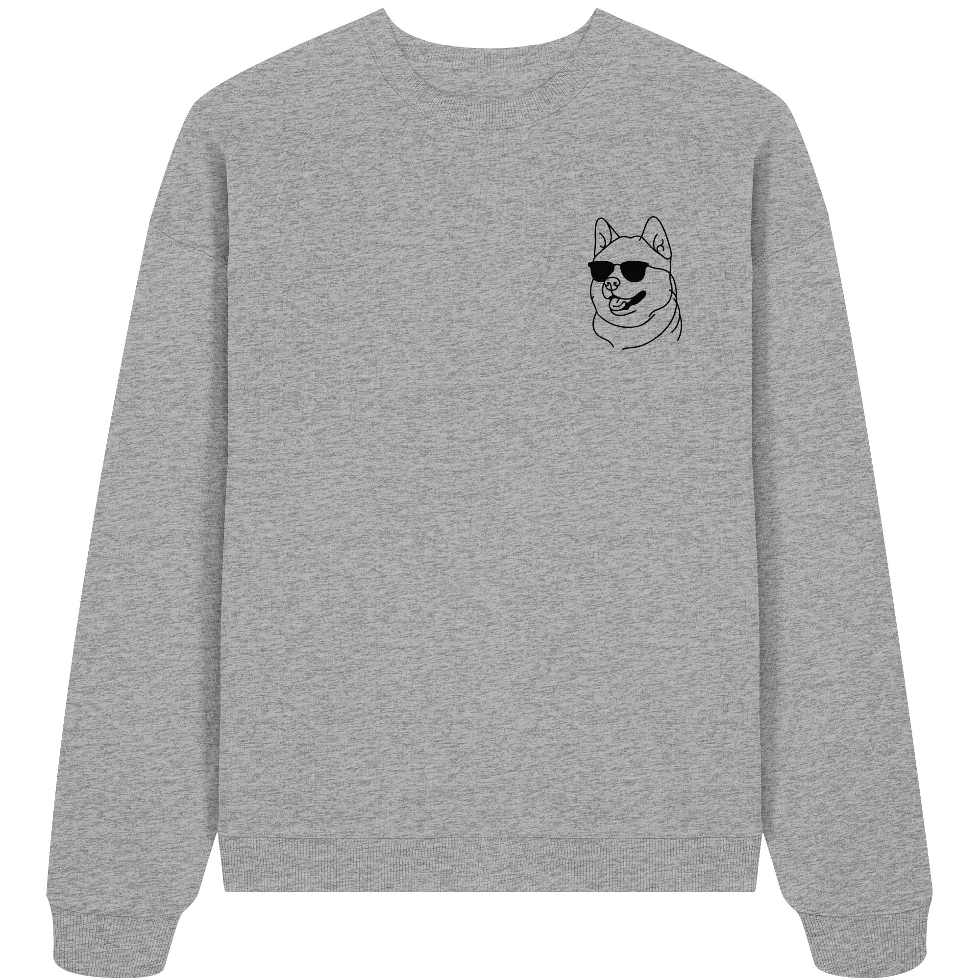 Line Art - Cooler Akita - Organic Oversize Sweatshirt