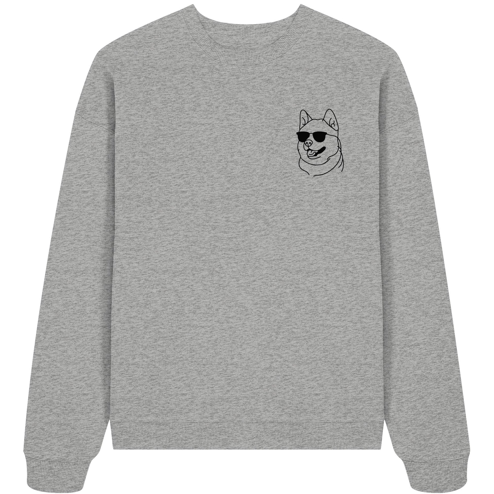 Line Art - Cooler Akita - Organic Oversize Sweatshirt