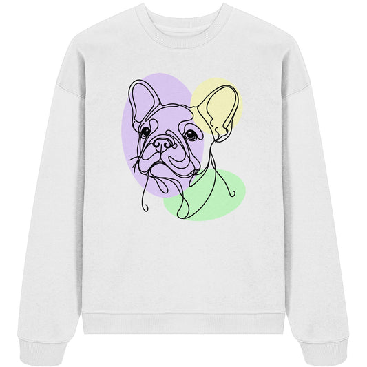 Line Art - Süße Französische Bulldogge - Organic Oversize Sweatshirt