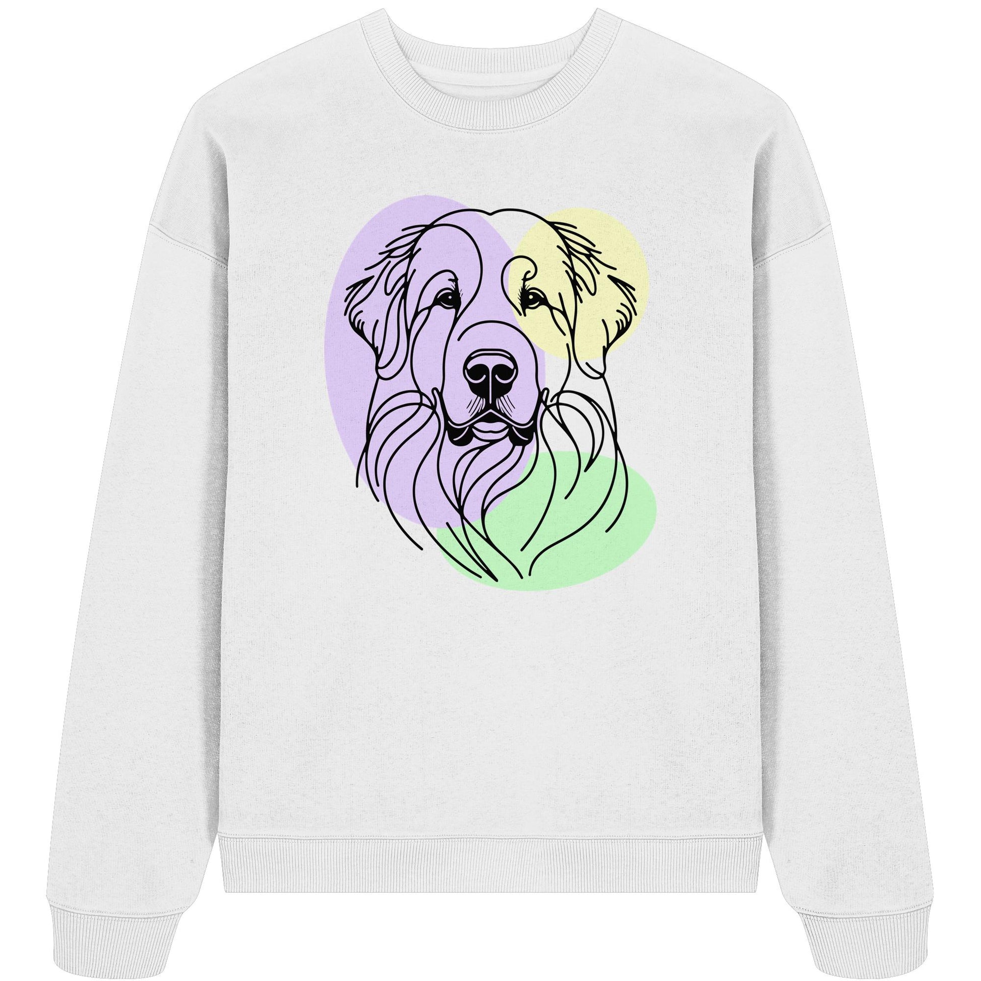 Line Art - Süßer Pyrenäenberghund - Organic Oversize Sweatshirt