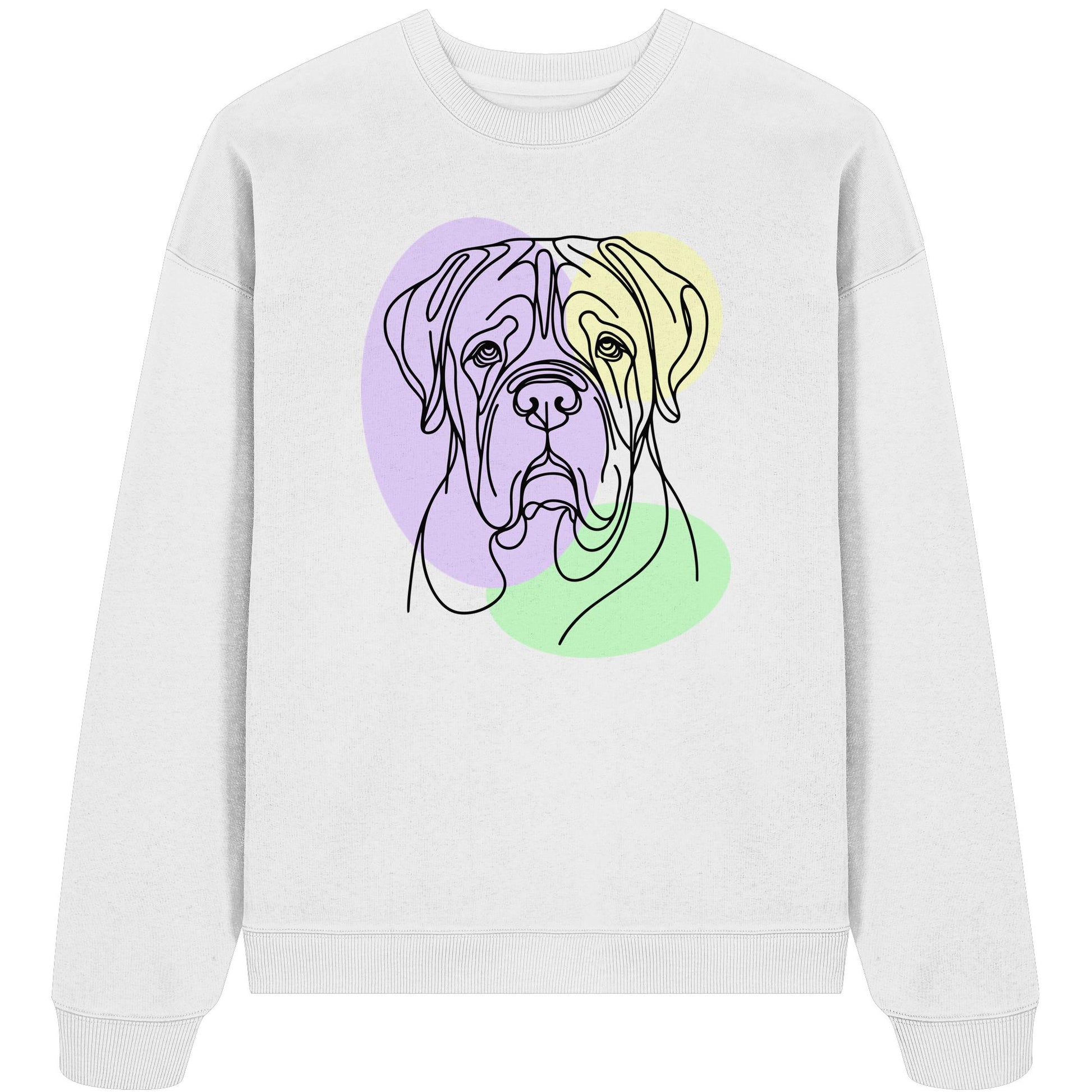 Line Art - Süße Bordeauxdogge - Organic Oversize Sweatshirt
