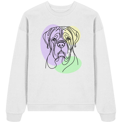 Line Art - Süße Bordeauxdogge - Organic Oversize Sweatshirt