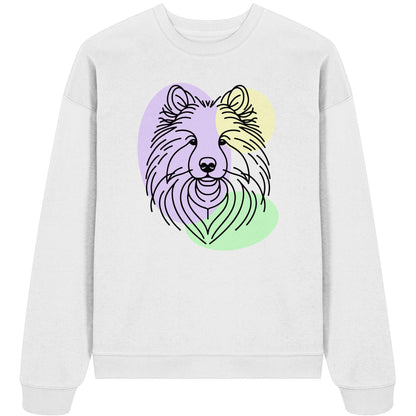 Line Art - Süßer Wolfsspitz - Organic Oversize Sweatshirt