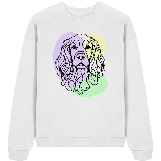 Line Art - Süßer Cocker Spaniel - Organic Oversize Sweatshirt
