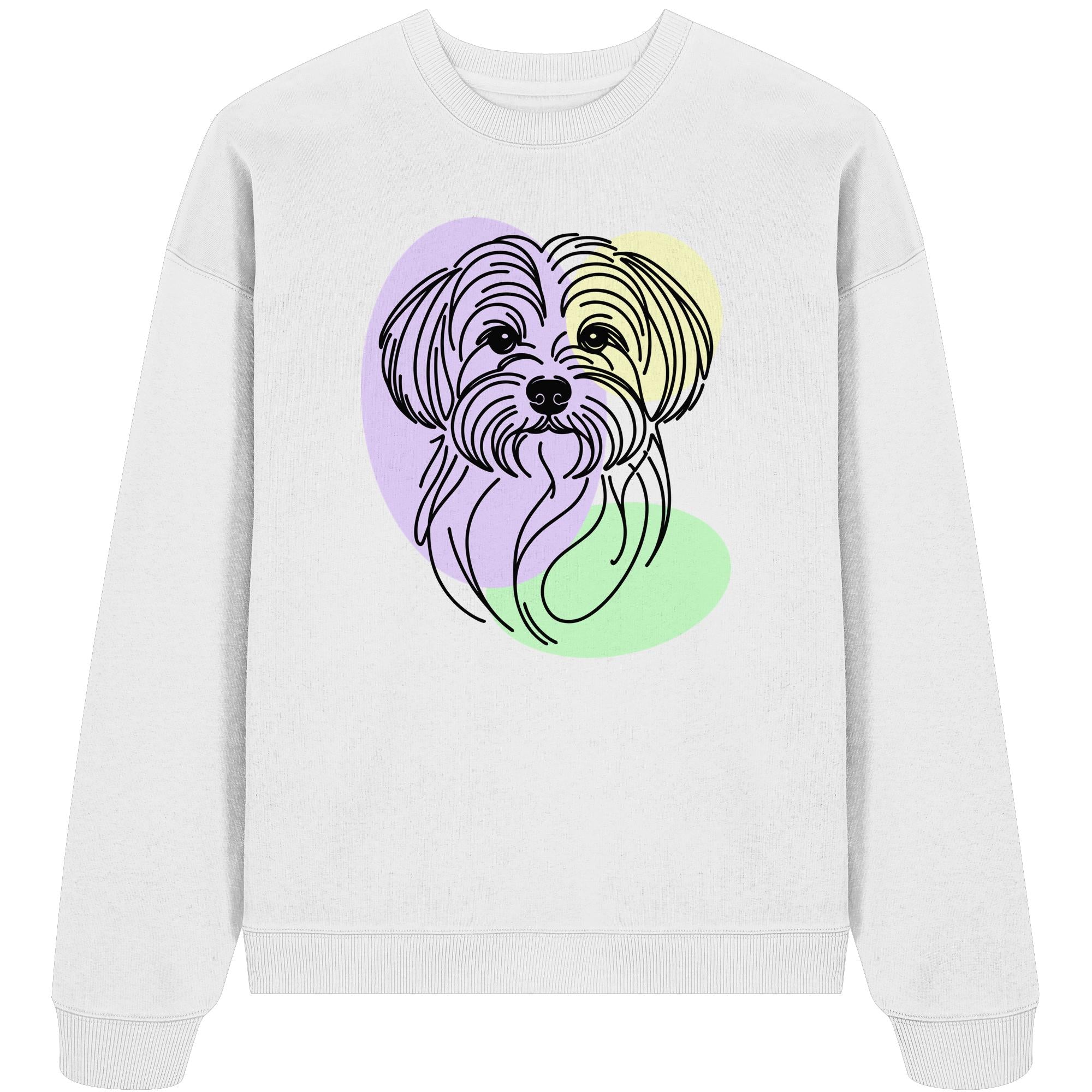 Line Art - Süßer Malteser - Organic Oversize Sweatshirt