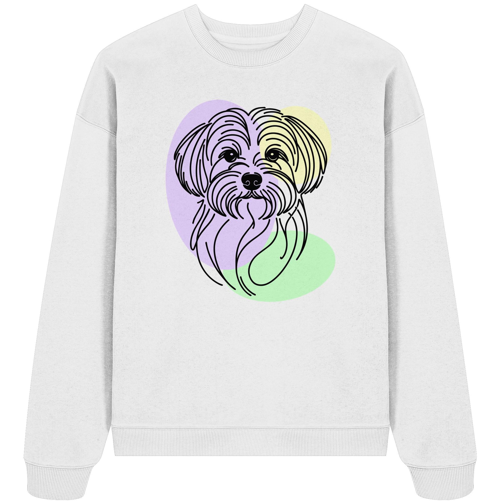 Line Art - Süßer Malteser - Organic Oversize Sweatshirt