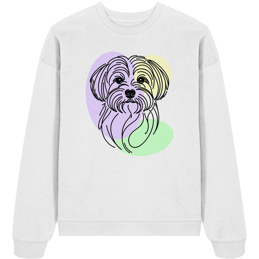Line Art - Süßer Malteser - Organic Oversize Sweatshirt