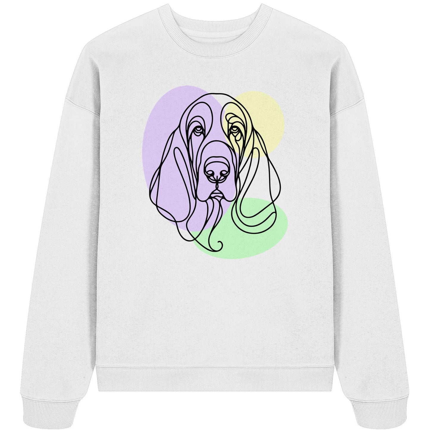 Line Art - Süßer Basset Hound - Organic Oversize Sweatshirt