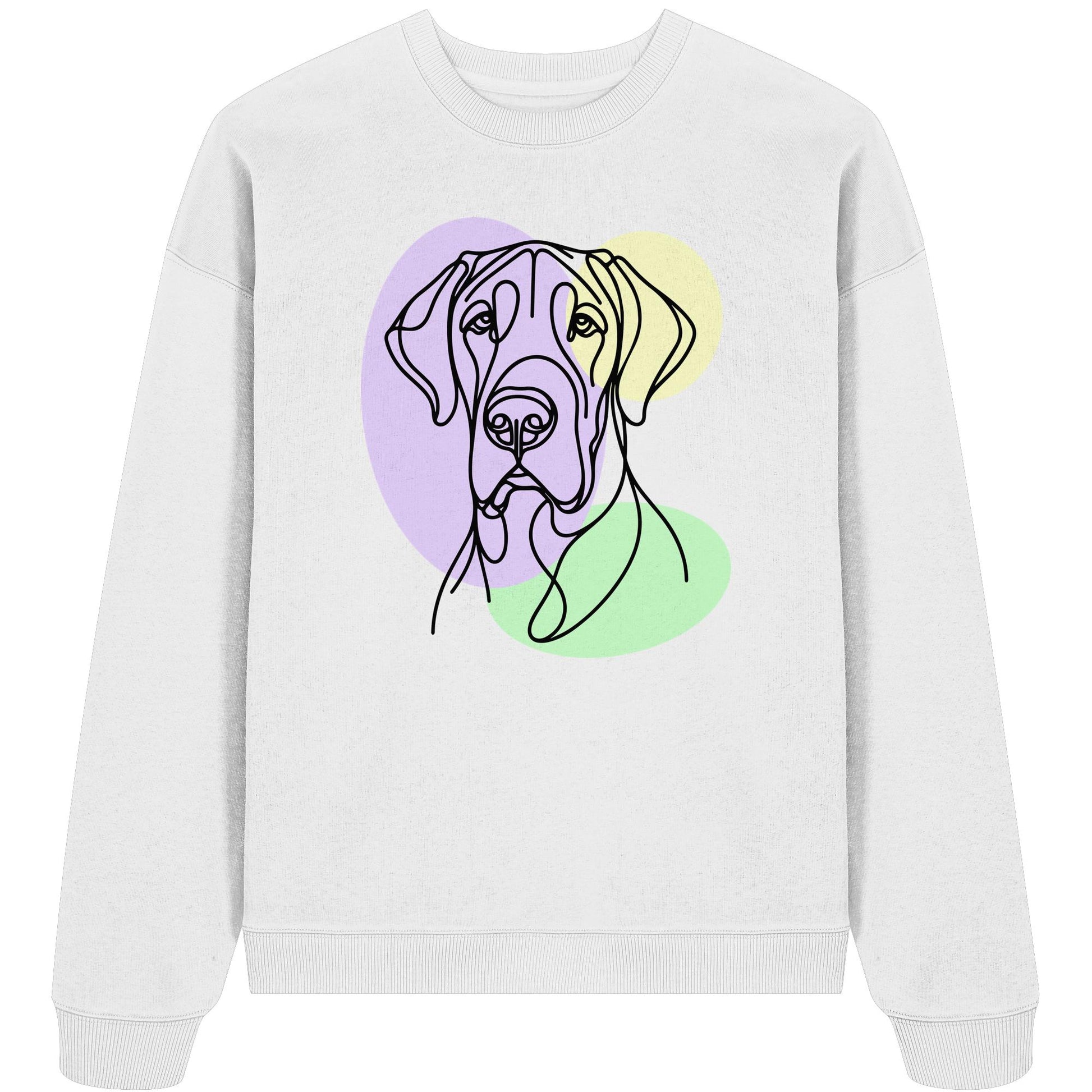 Line Art - Süße Deutsche Dogge - Organic Oversize Sweatshirt